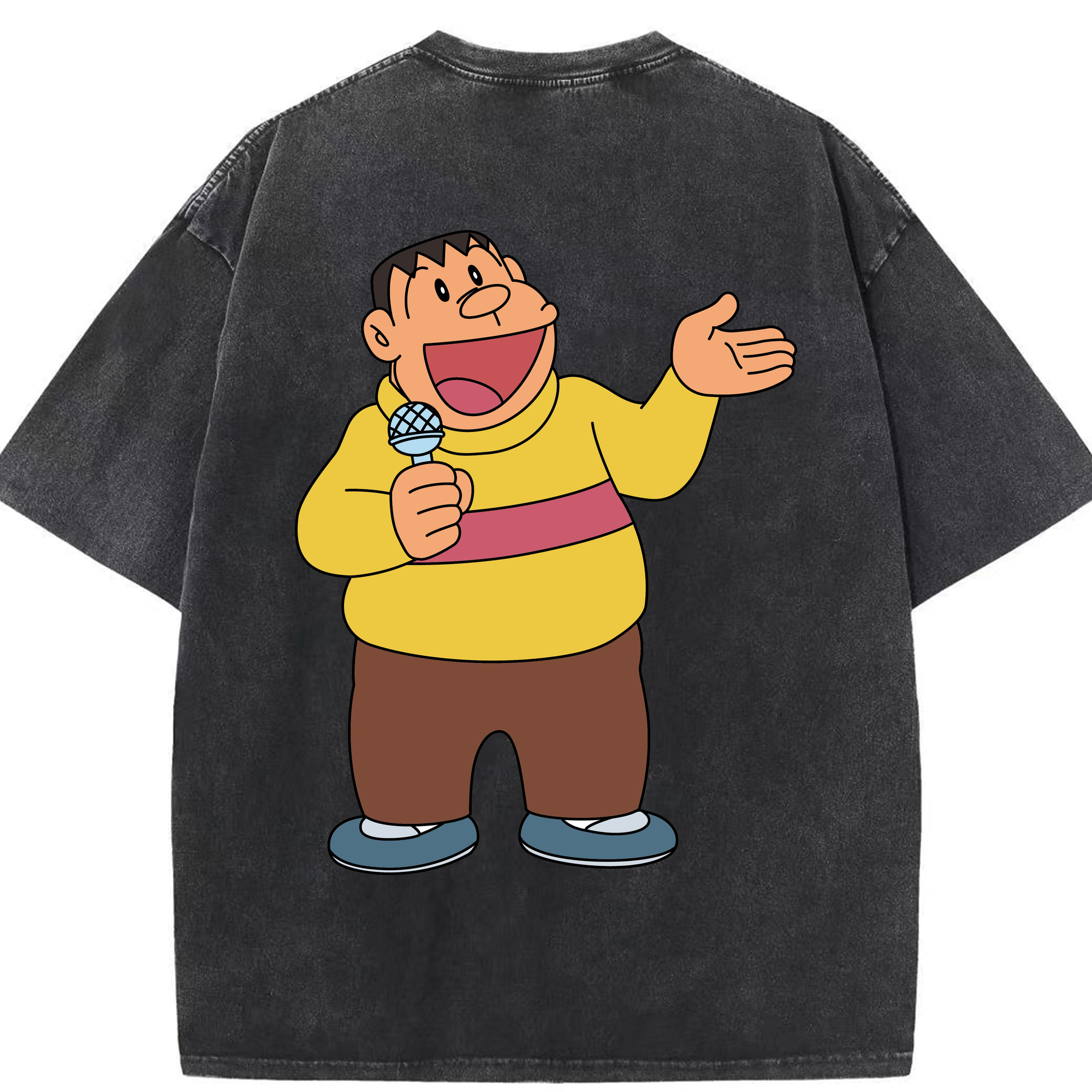 （画像用） ドラえもん 剛田武 Doraemon Gouta Takeshi 綿100% ヴィンテージ風 半袖Tシャツ（背面プリント）