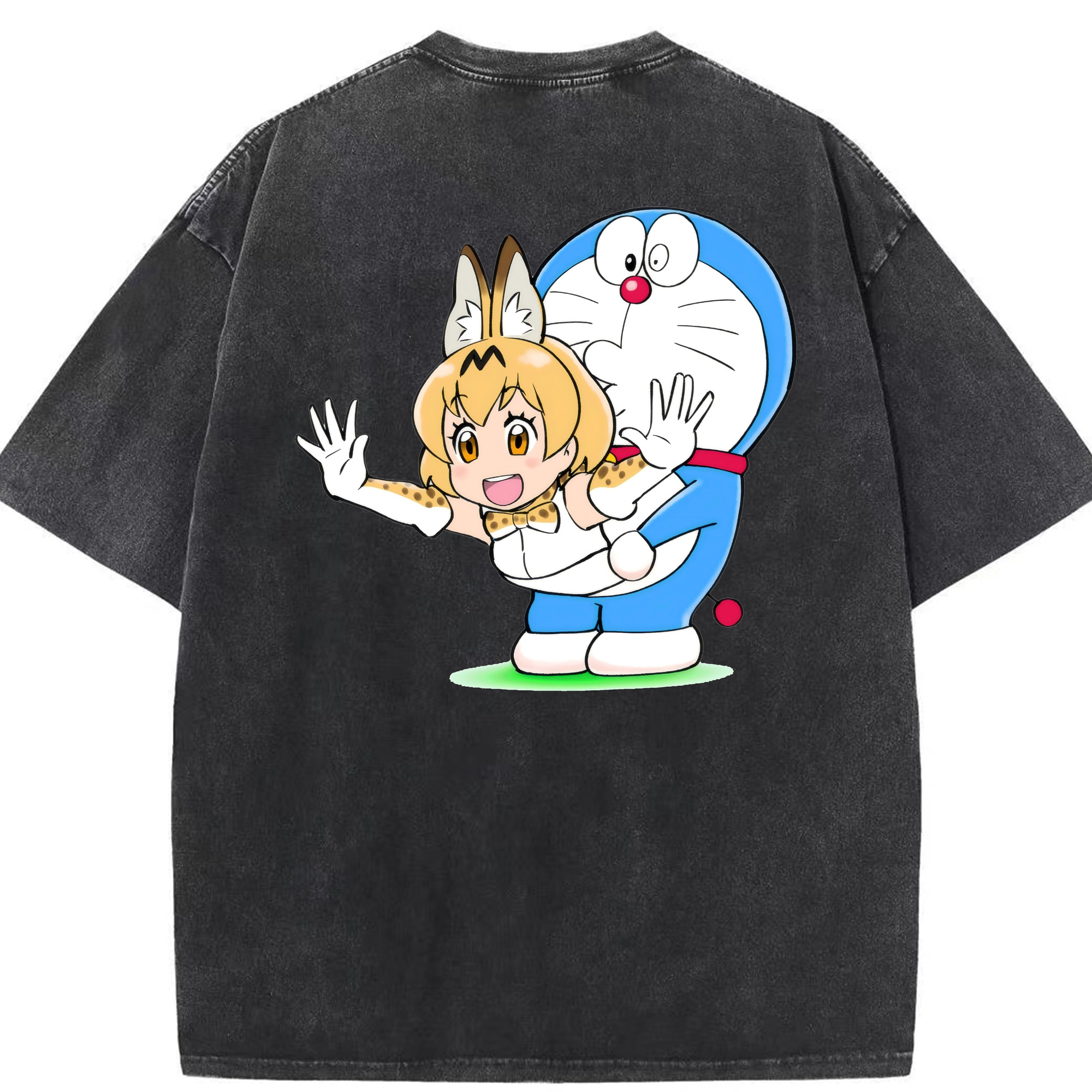（画像用） ドラえもん Doraemon 綿100% ヴィンテージ風 半袖Tシャツ（背面プリント）
