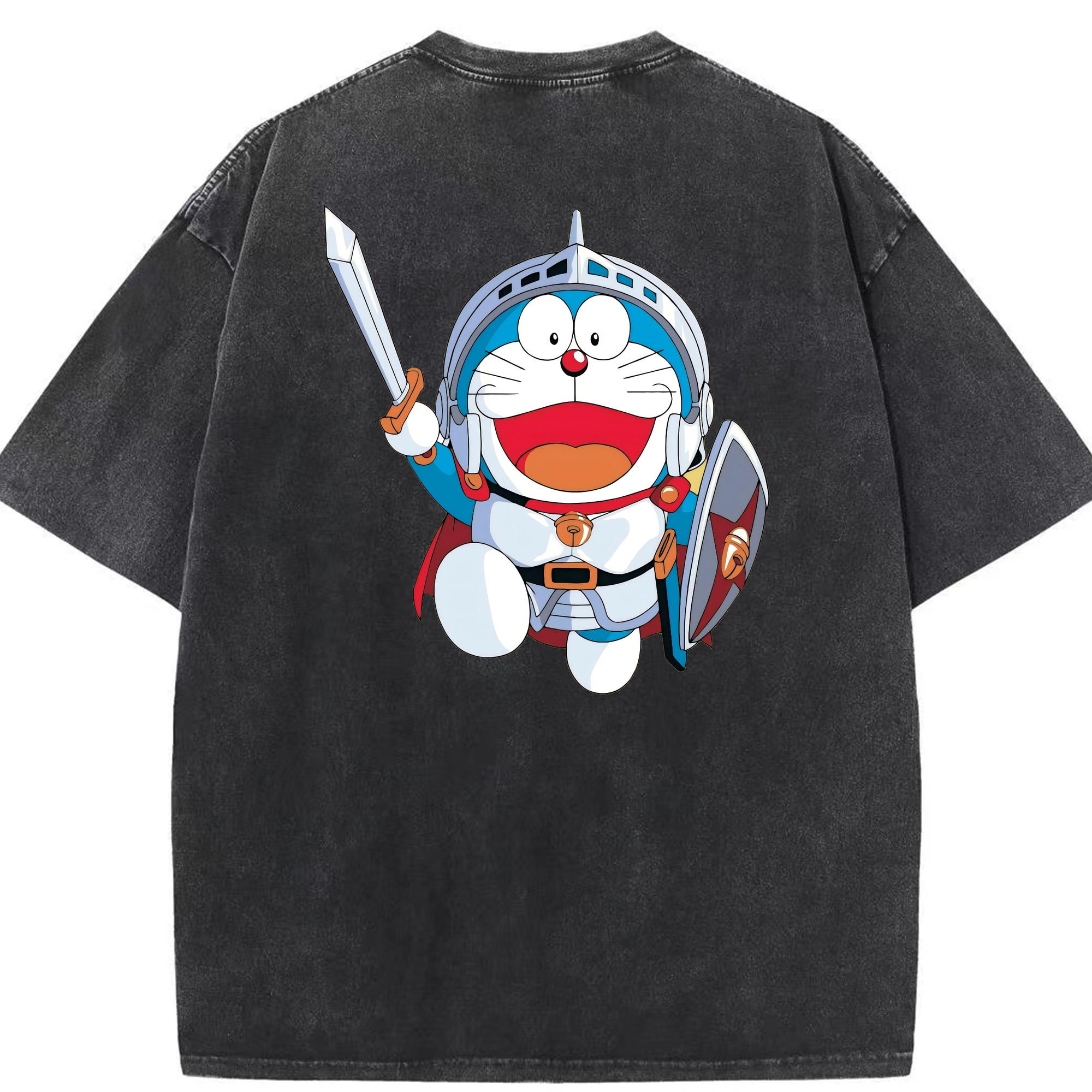 （画像用） ドラえもん Doraemon 綿100% ヴィンテージ風 半袖Tシャツ（背面プリント）