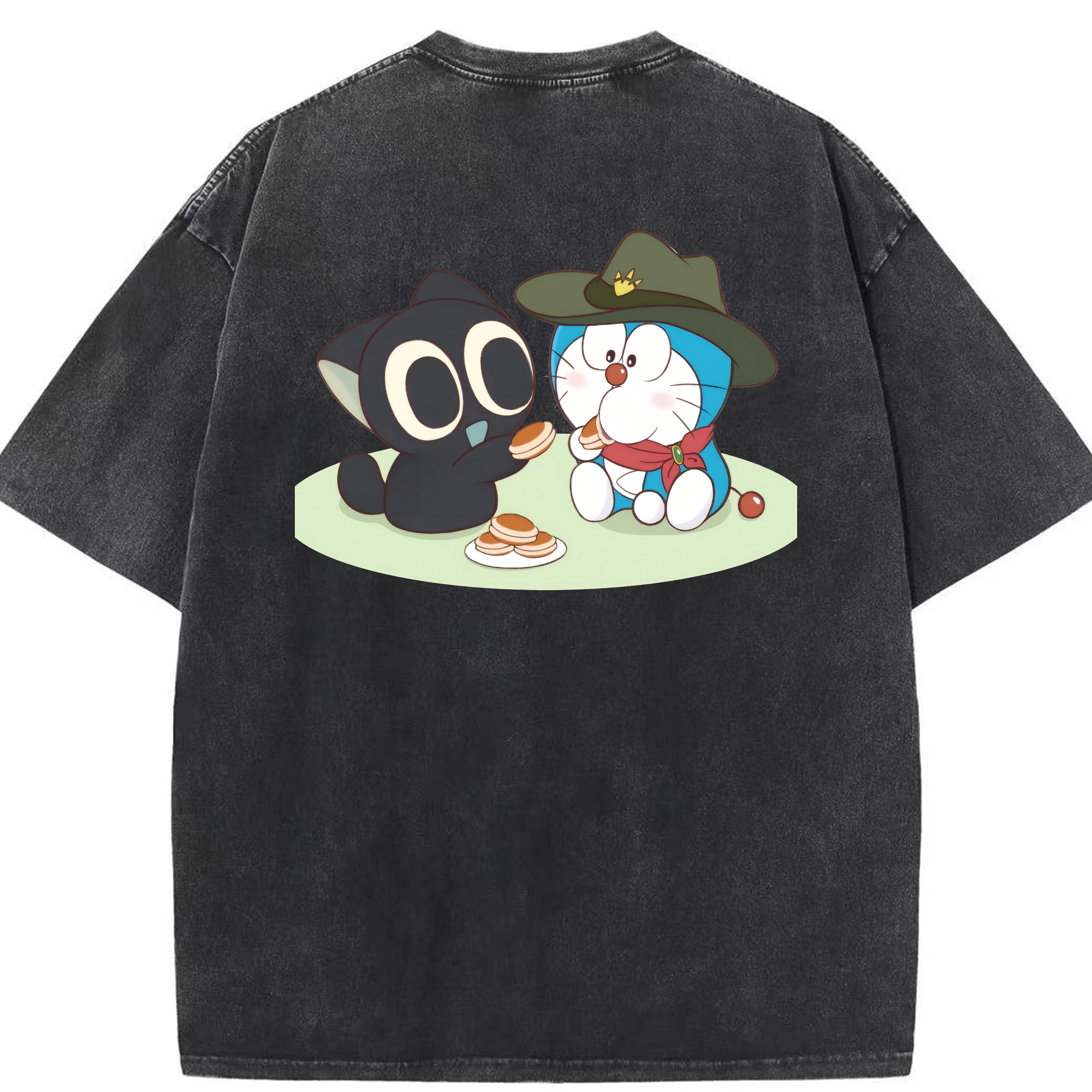 （画像用） ドラえもん Doraemon 綿100% ヴィンテージ風 半袖Tシャツ（背面プリント）