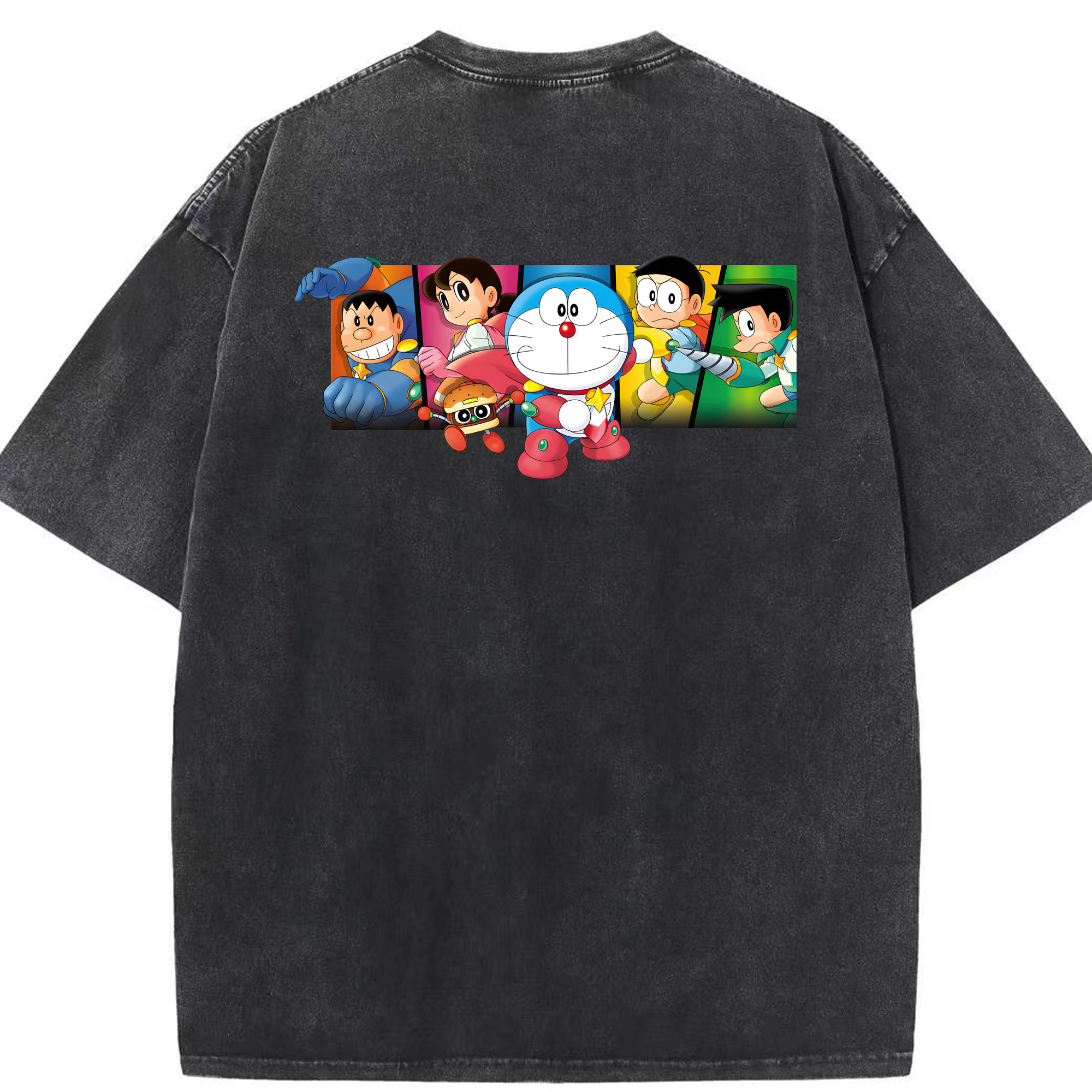 （画像用） ドラえもん Doraemon 綿100% ヴィンテージ風 半袖Tシャツ（背面プリント）