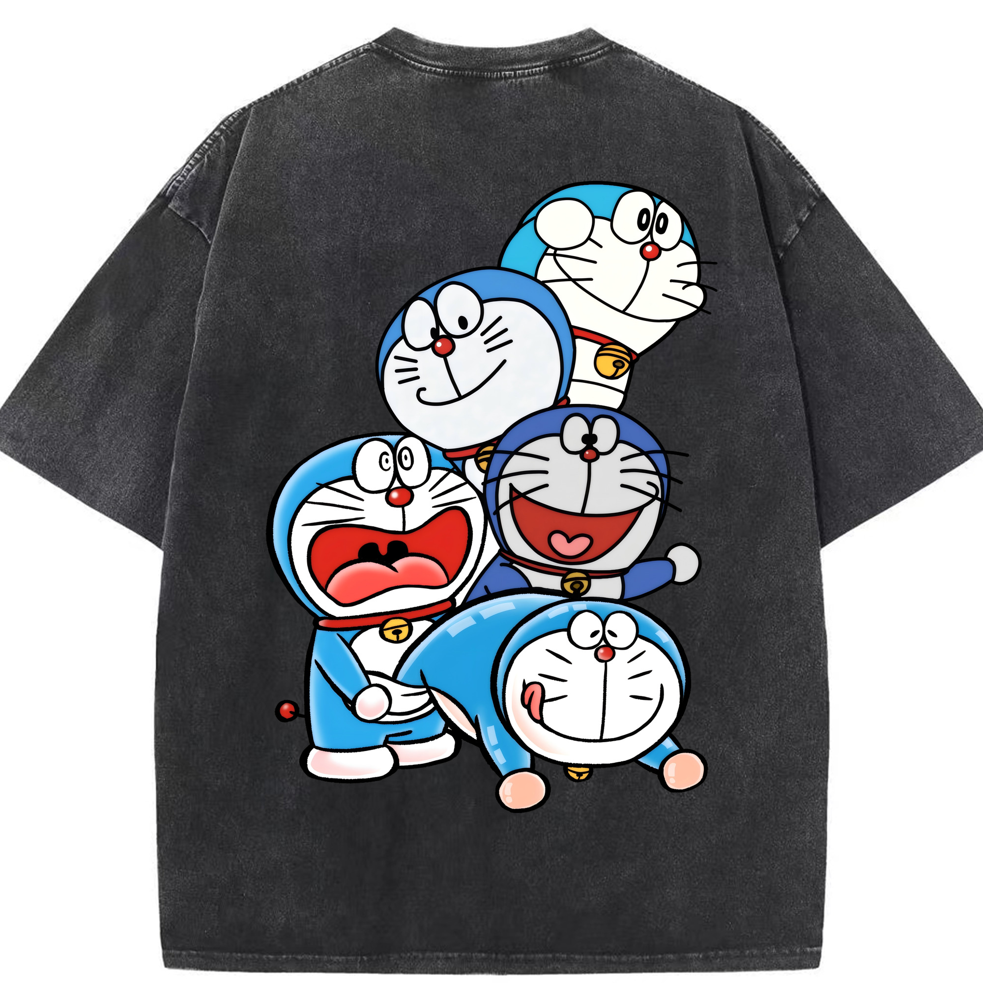 （画像用） ドラえもん Doraemon 綿100% ヴィンテージ風 半袖Tシャツ（背面プリント）