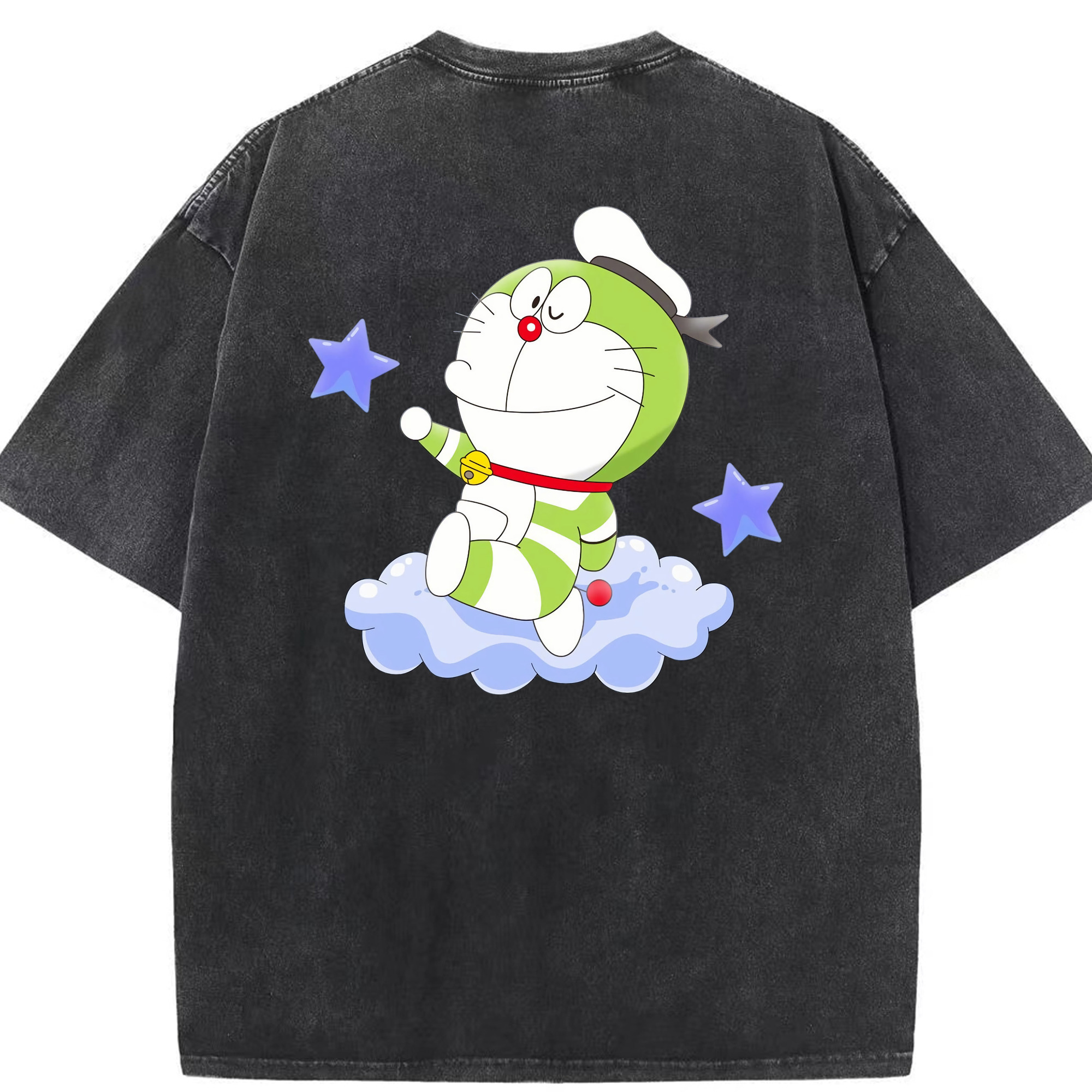 （画像用） ドラえもん Doraemon 綿100% ヴィンテージ風 半袖Tシャツ（背面プリント）