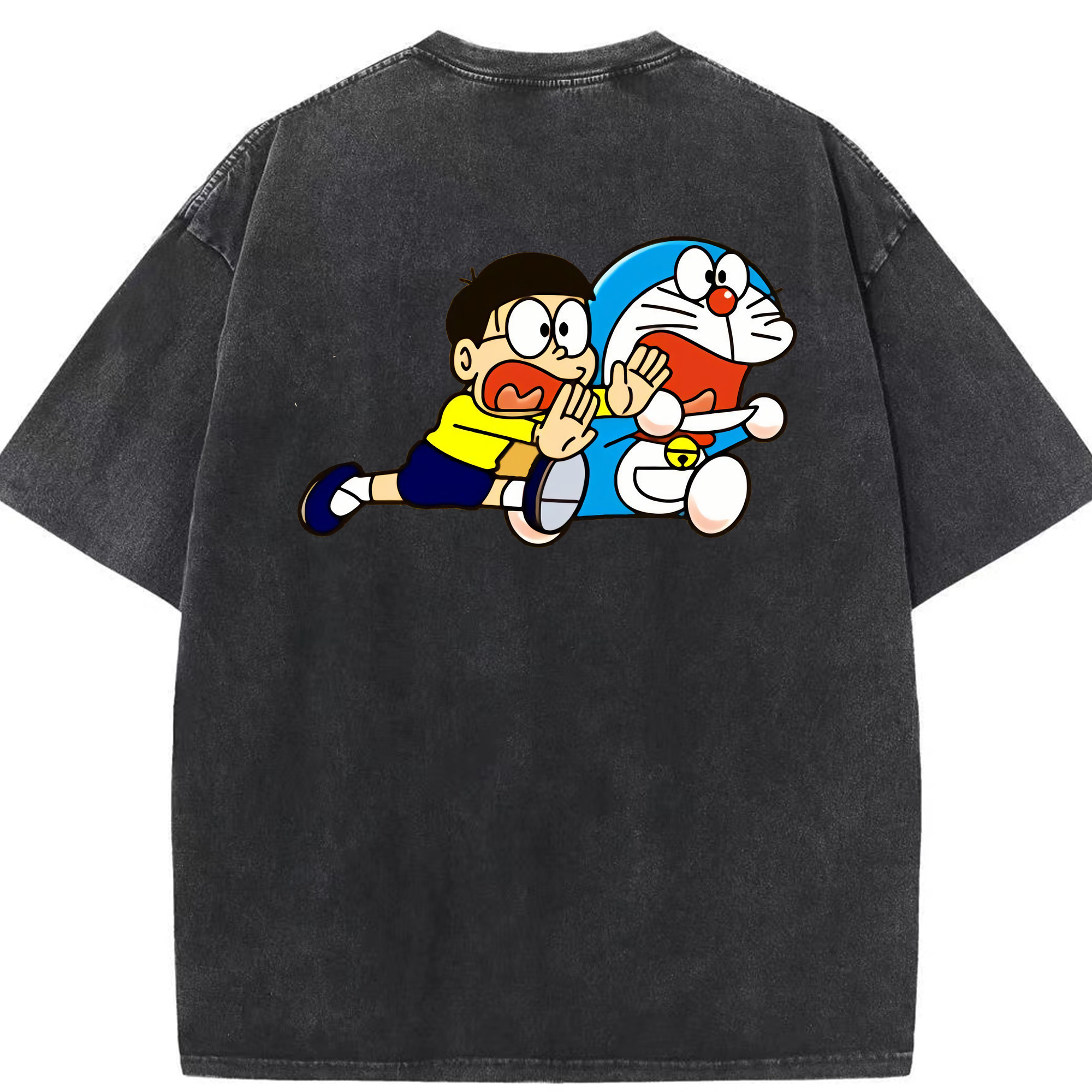 （画像用） ドラえもん Doraemon 綿100% ヴィンテージ風 半袖Tシャツ（背面プリント）