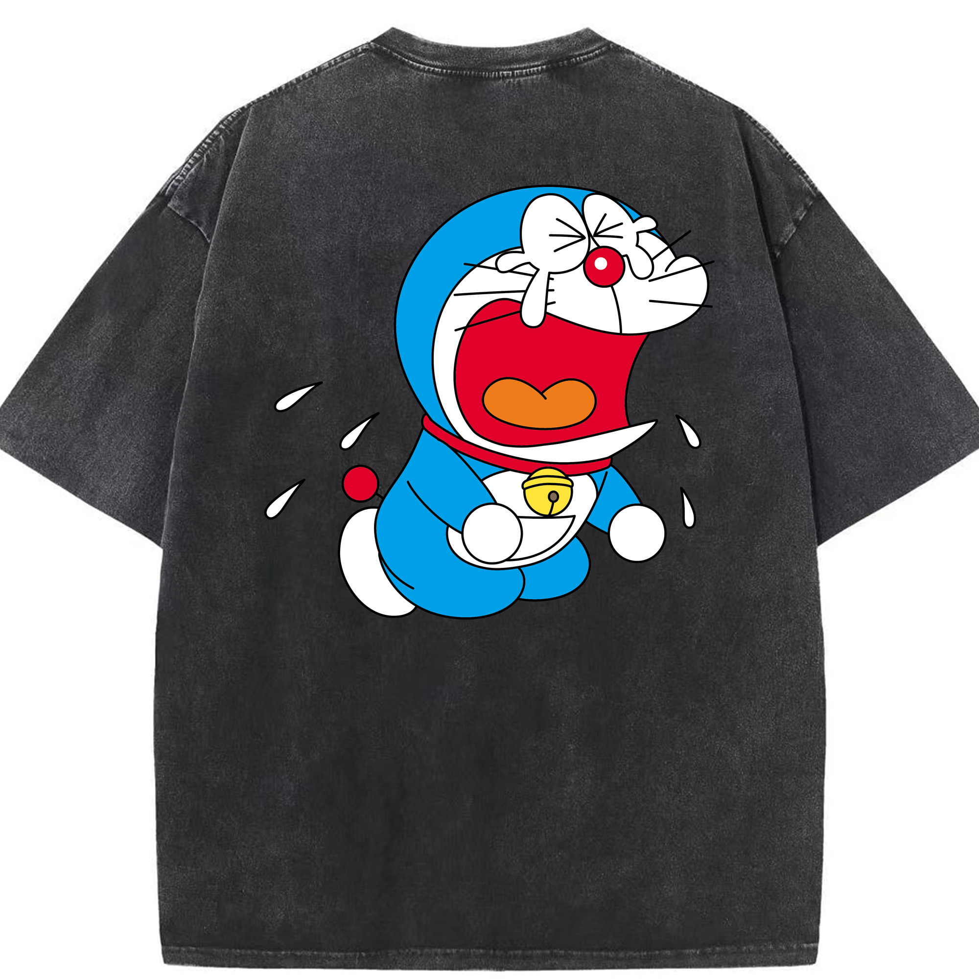 （画像用） ドラえもん Doraemon 綿100% ヴィンテージ風 半袖Tシャツ（背面プリント）