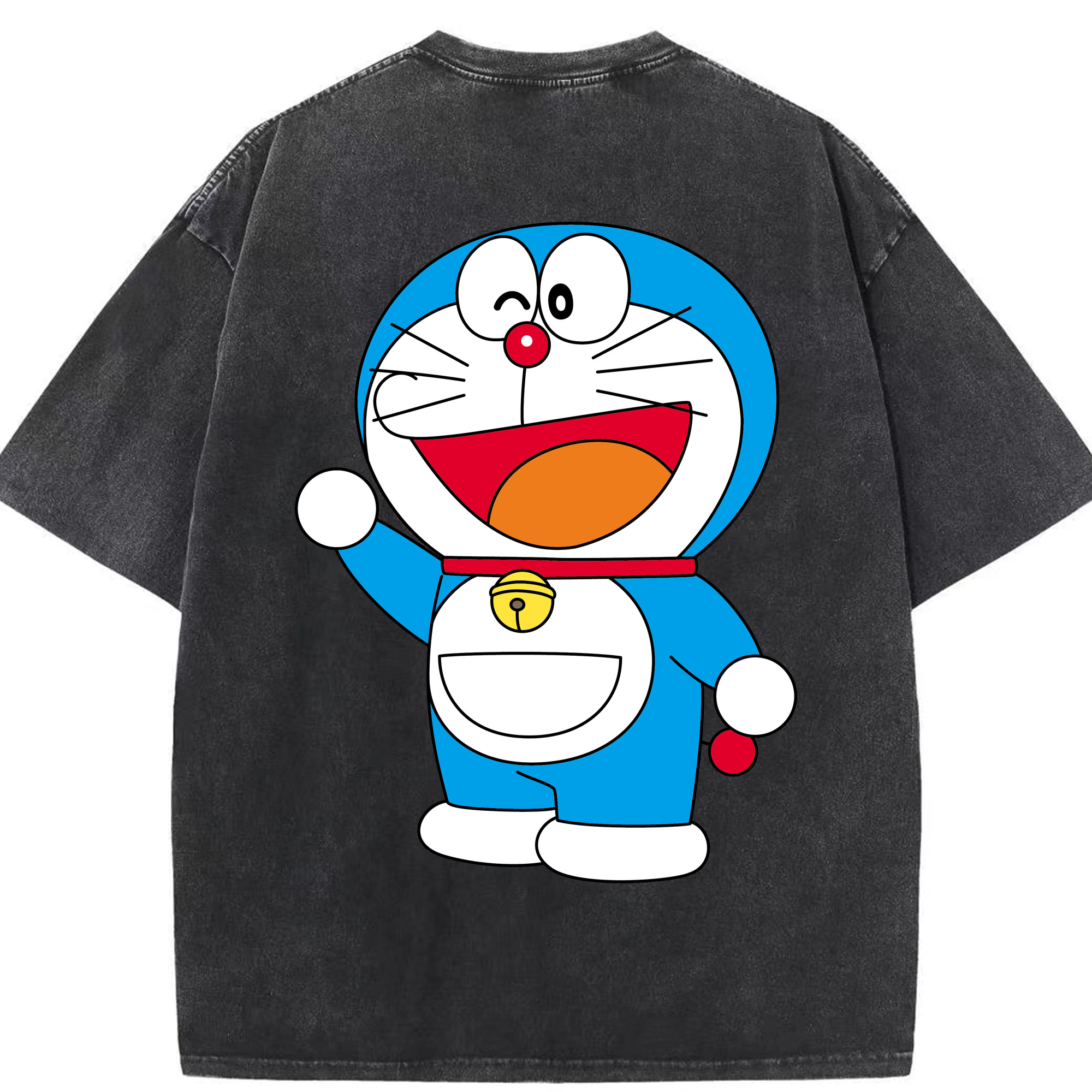 （画像用） ドラえもん Doraemon 綿100% ヴィンテージ風 半袖Tシャツ（背面プリント）