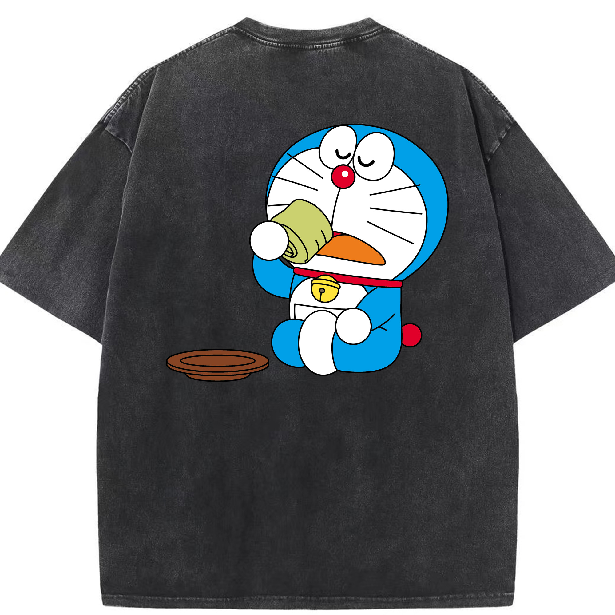 （画像用） ドラえもん Doraemon 綿100% ヴィンテージ風 半袖Tシャツ（背面プリント）
