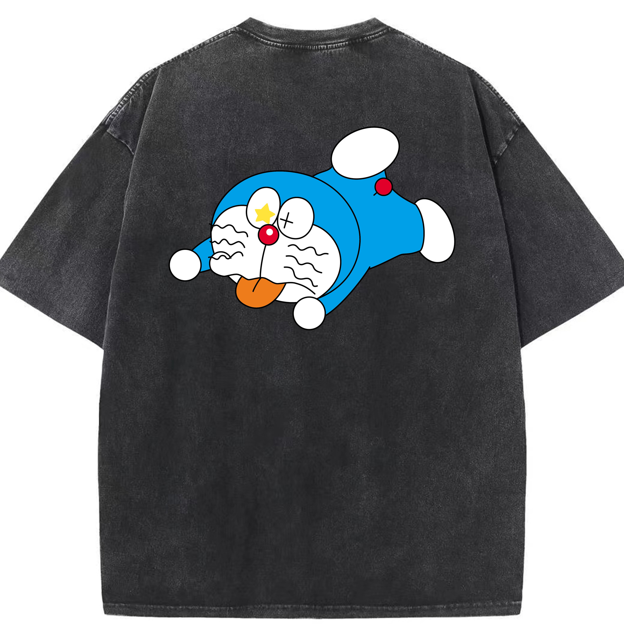 （画像用） ドラえもん Doraemon 綿100% ヴィンテージ風 半袖Tシャツ（背面プリント）