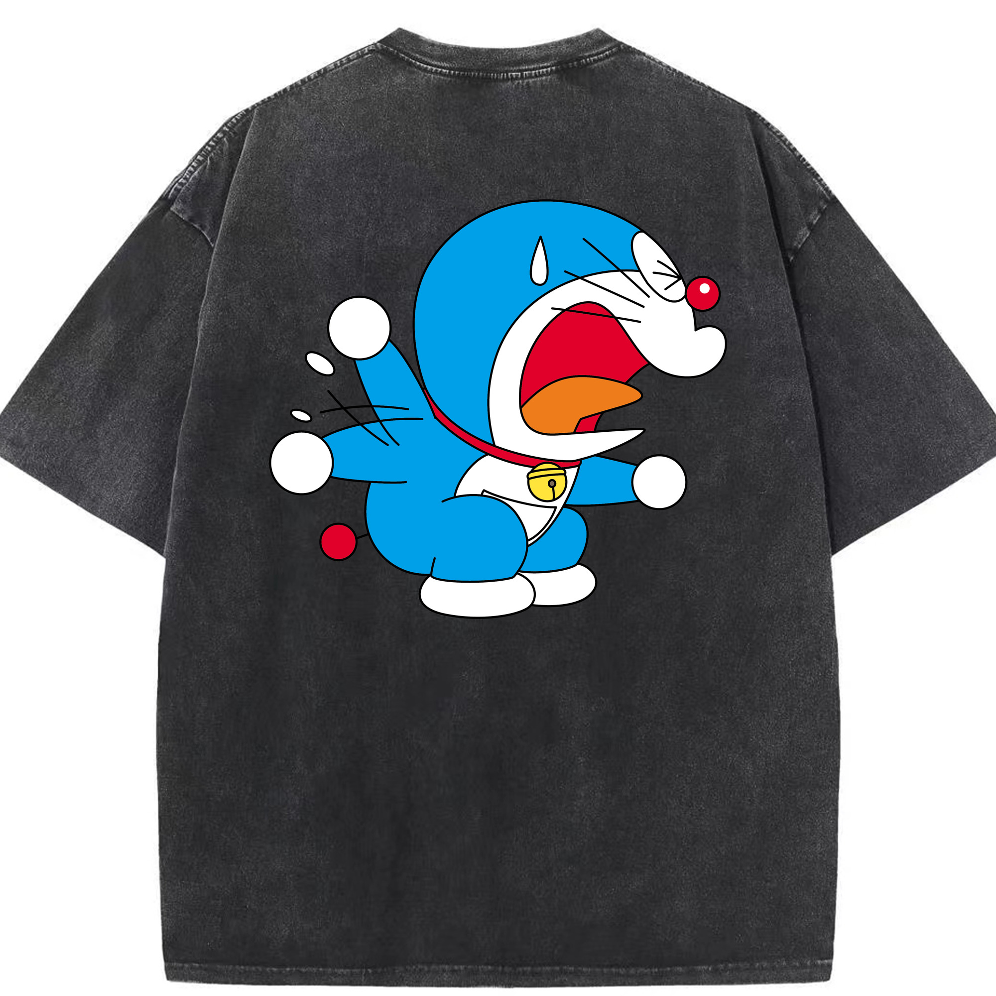 （画像用） ドラえもん Doraemon 綿100% ヴィンテージ風 半袖Tシャツ（背面プリント）