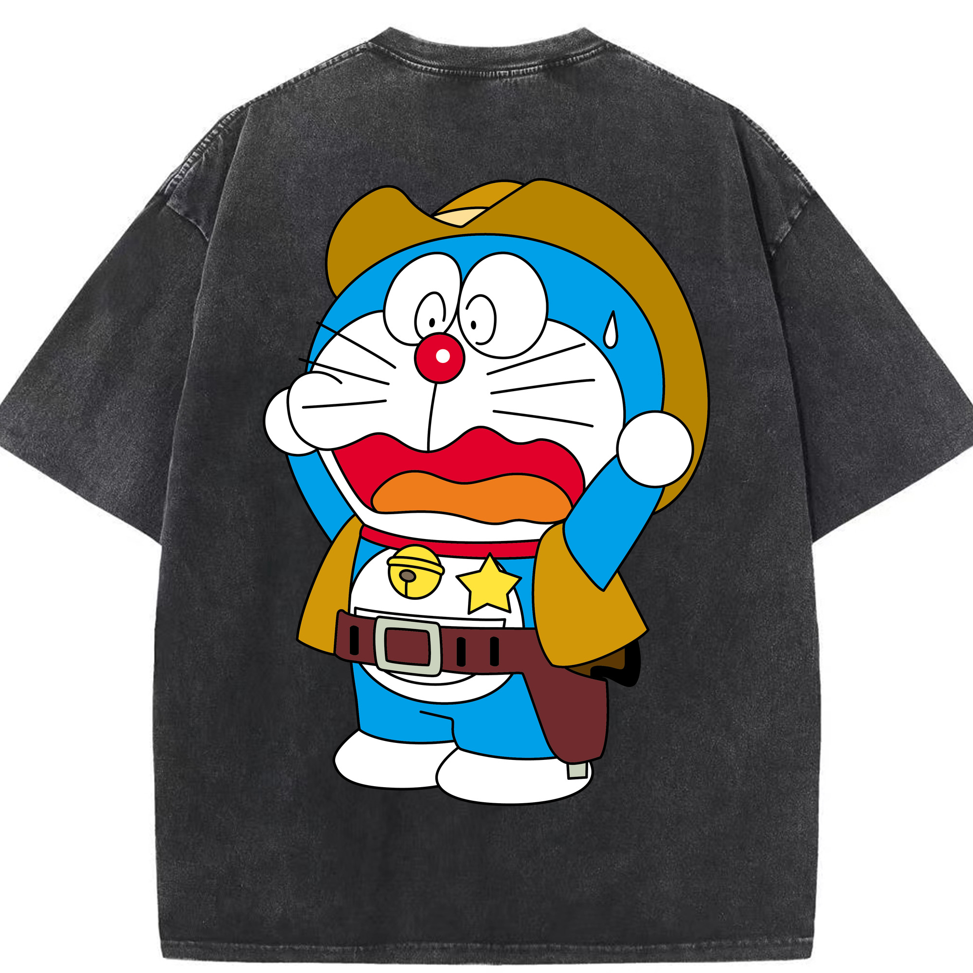 （画像用） ドラえもん Doraemon 綿100% ヴィンテージ風 半袖Tシャツ（背面プリント）