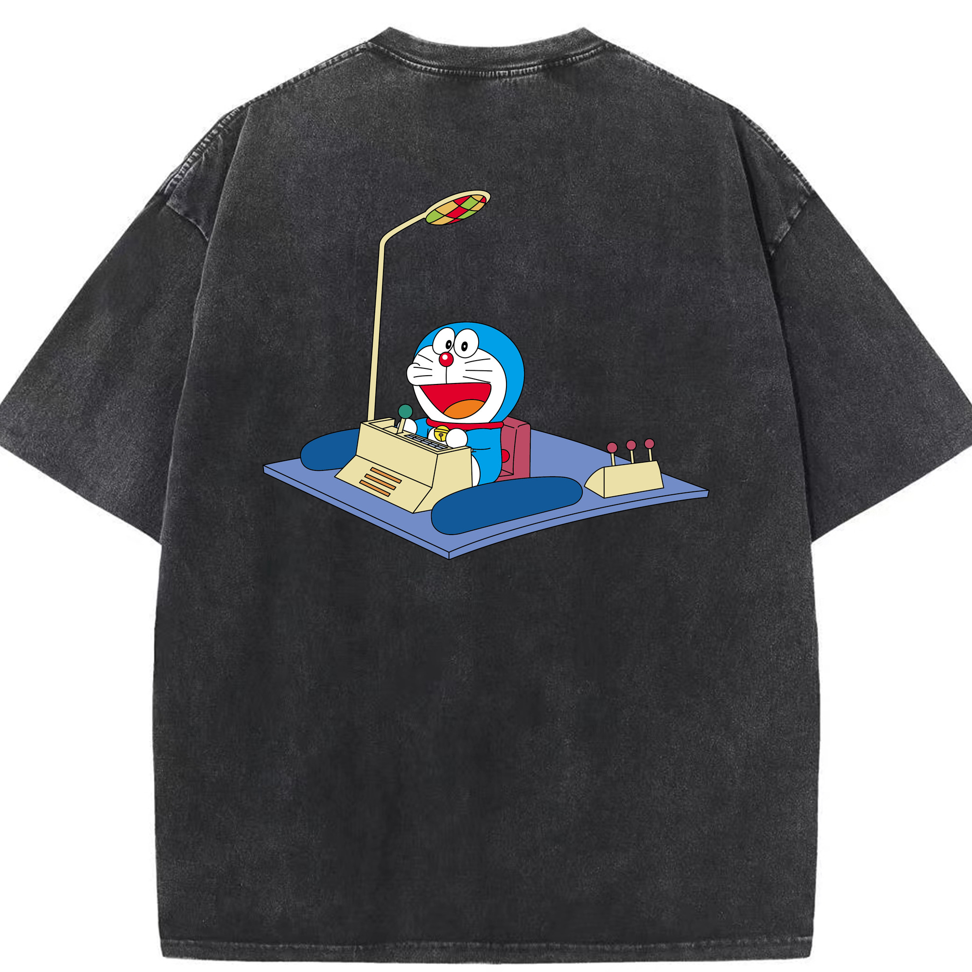 （画像用） ドラえもん Doraemon 綿100% ヴィンテージ風 半袖Tシャツ（背面プリント）