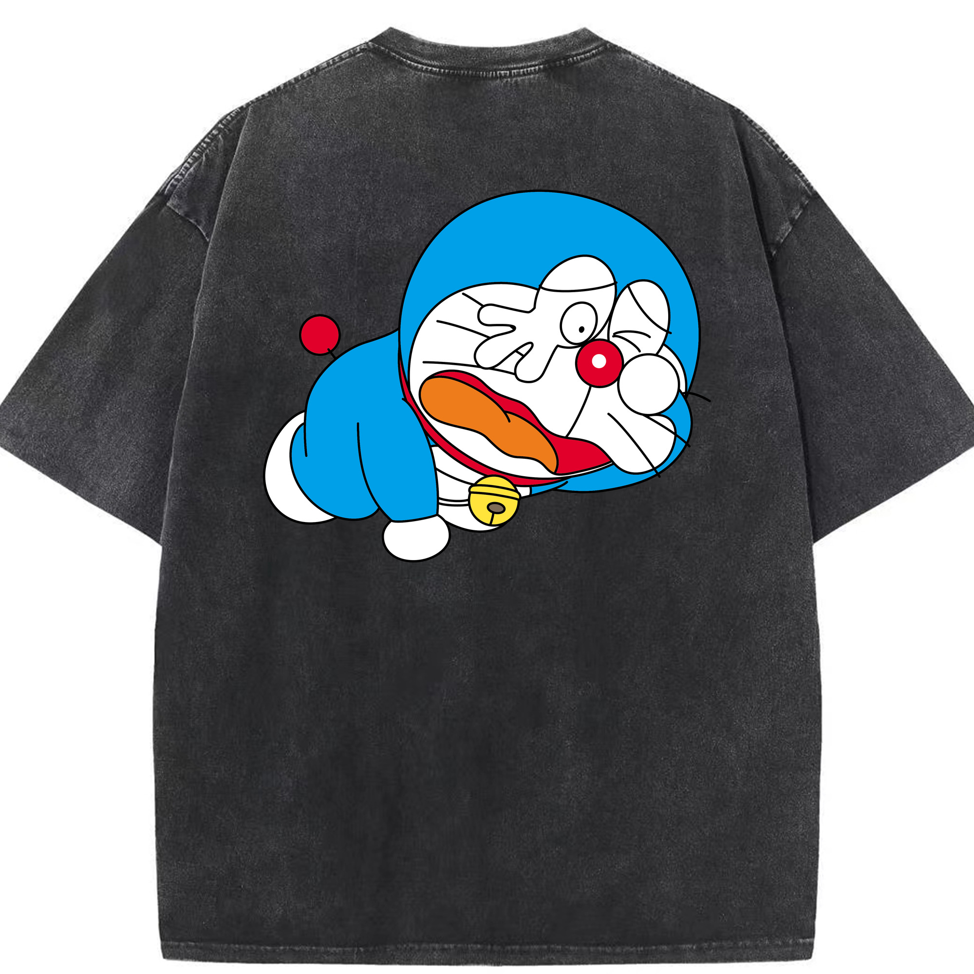 （画像用） ドラえもん Doraemon 綿100% ヴィンテージ風 半袖Tシャツ（背面プリント）
