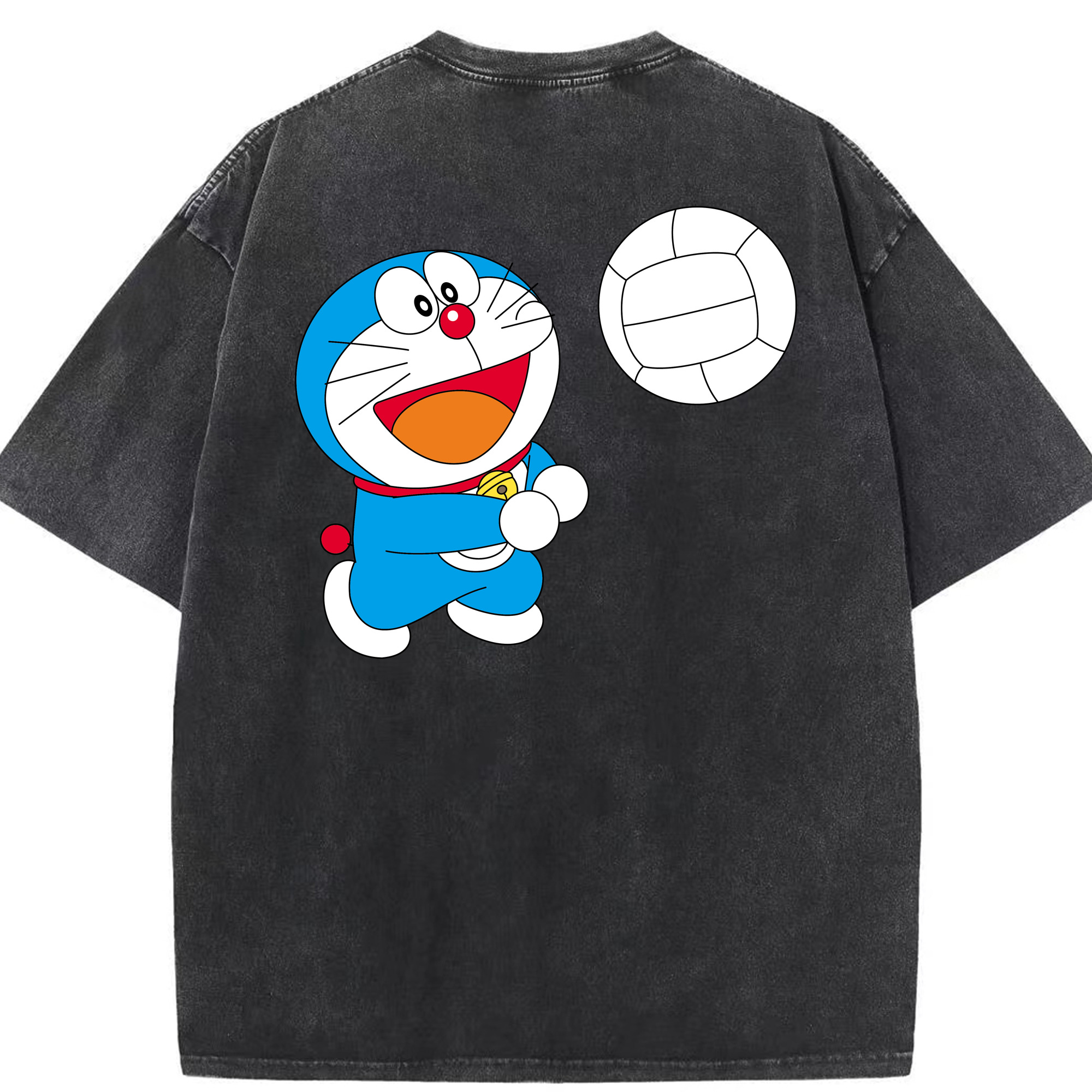 （画像用） ドラえもん Doraemon 綿100% ヴィンテージ風 半袖Tシャツ（背面プリント）
