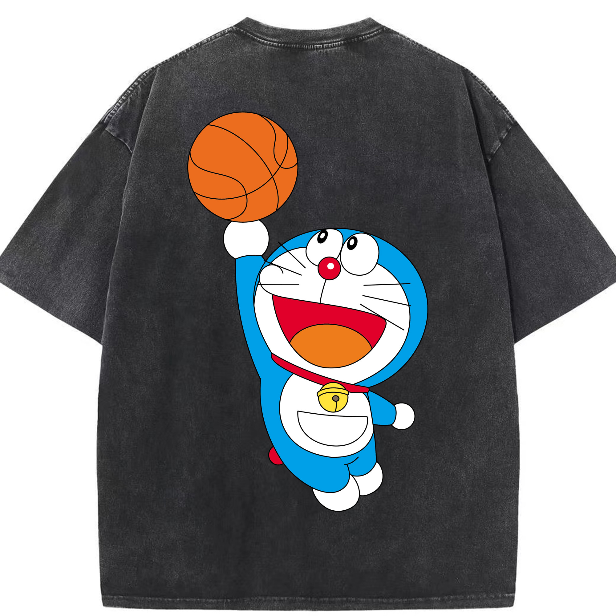 （画像用） ドラえもん Doraemon 綿100% ヴィンテージ風 半袖Tシャツ（背面プリント）