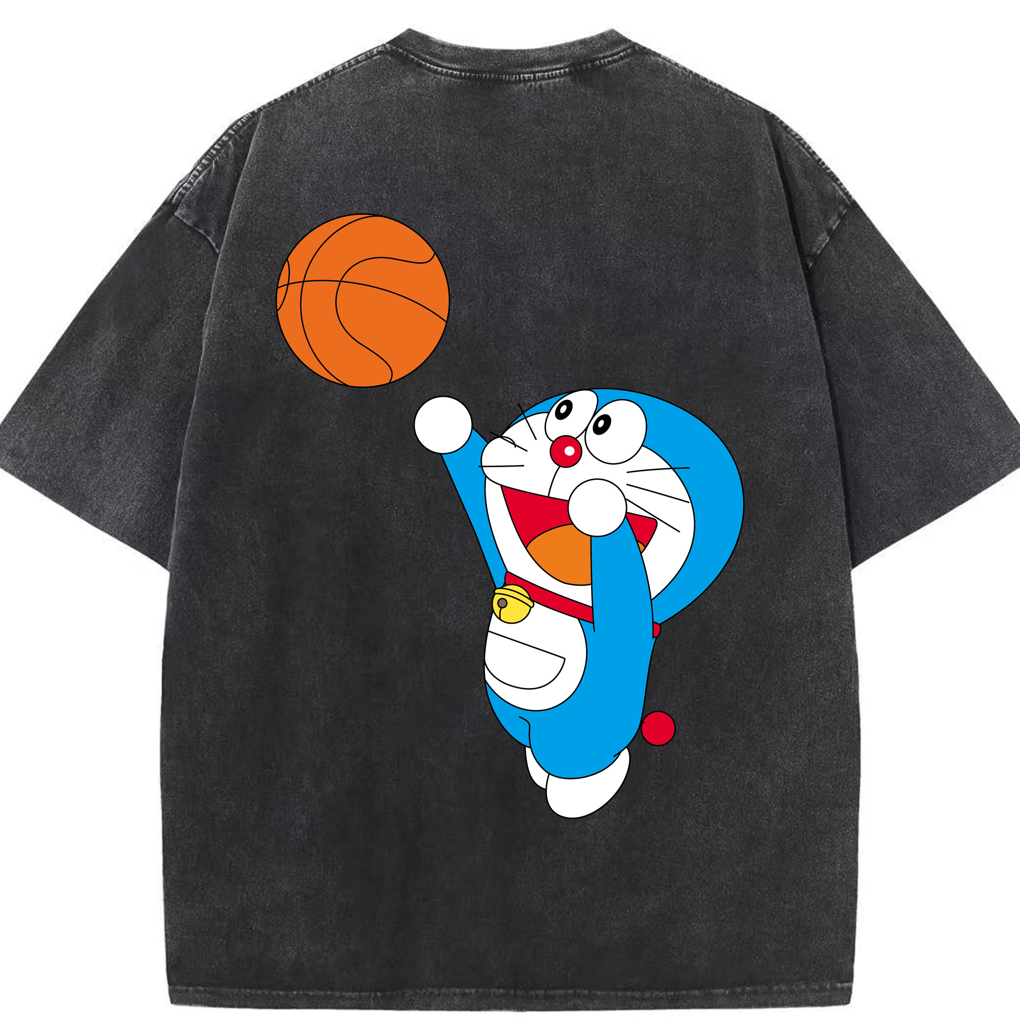 （画像用） ドラえもん Doraemon 綿100% ヴィンテージ風 半袖Tシャツ（背面プリント）