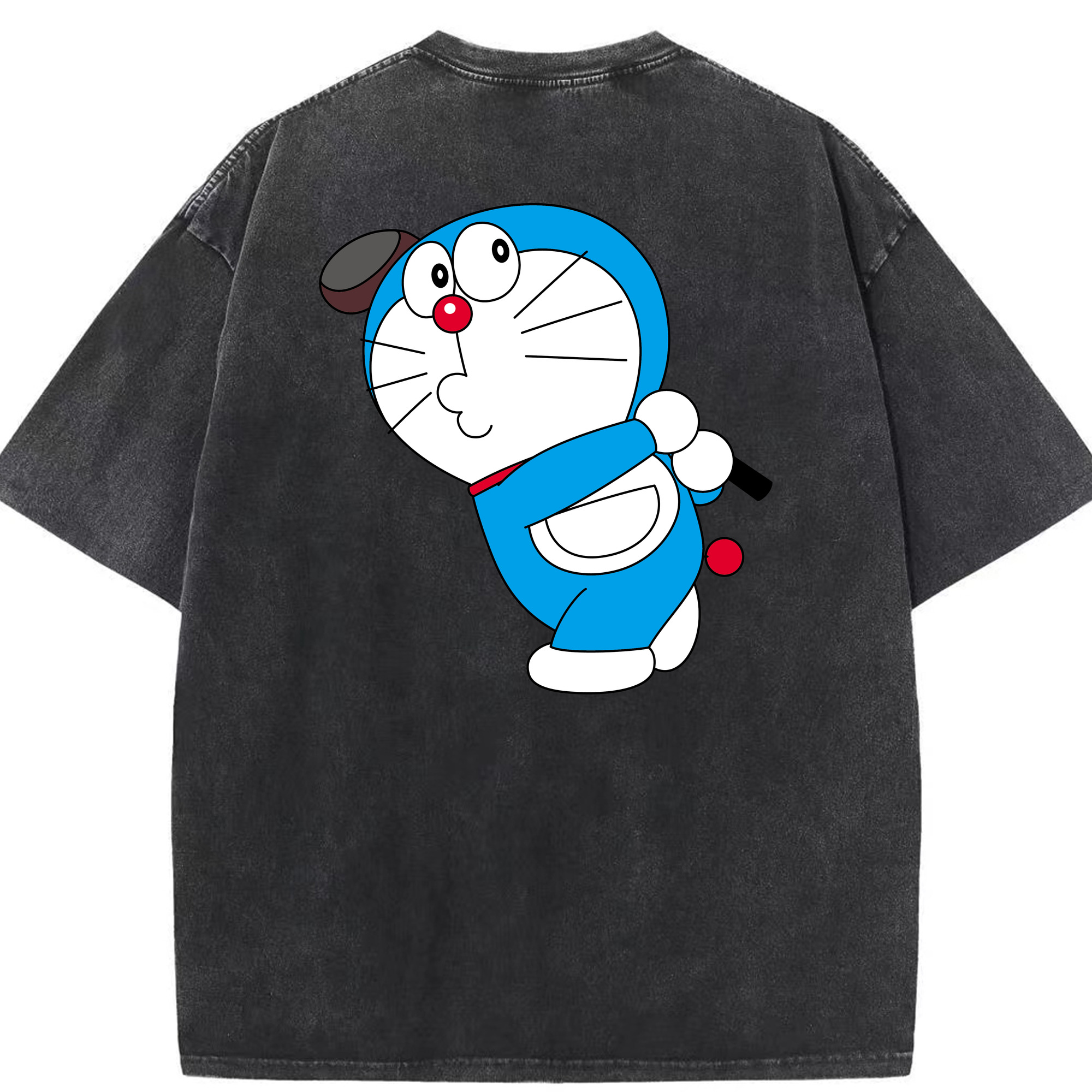 （画像用） ドラえもん Doraemon 綿100% ヴィンテージ風 半袖Tシャツ（背面プリント）