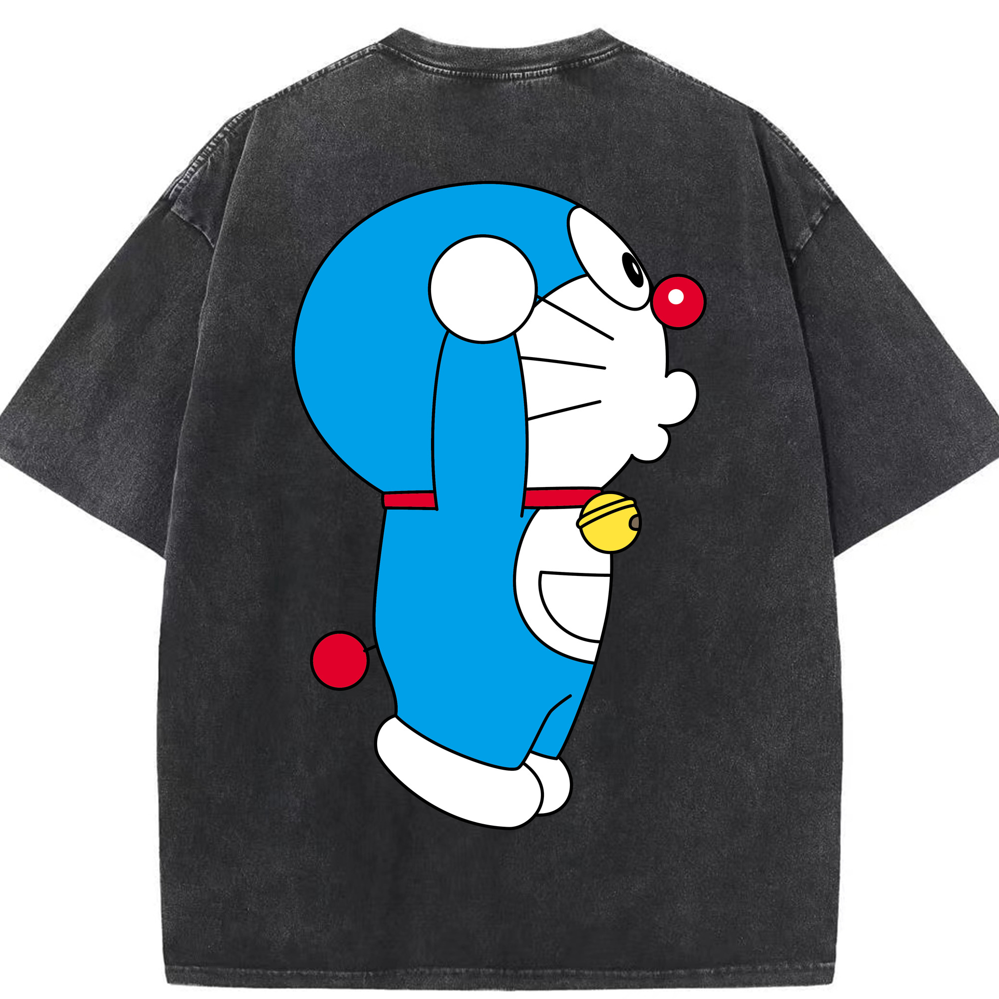 （画像用） ドラえもん Doraemon 綿100% ヴィンテージ風 半袖Tシャツ（背面プリント）