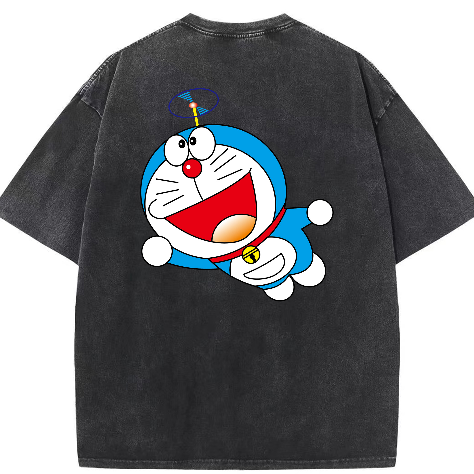 （画像用） ドラえもん Doraemon 綿100% ヴィンテージ風 半袖Tシャツ（背面プリント）