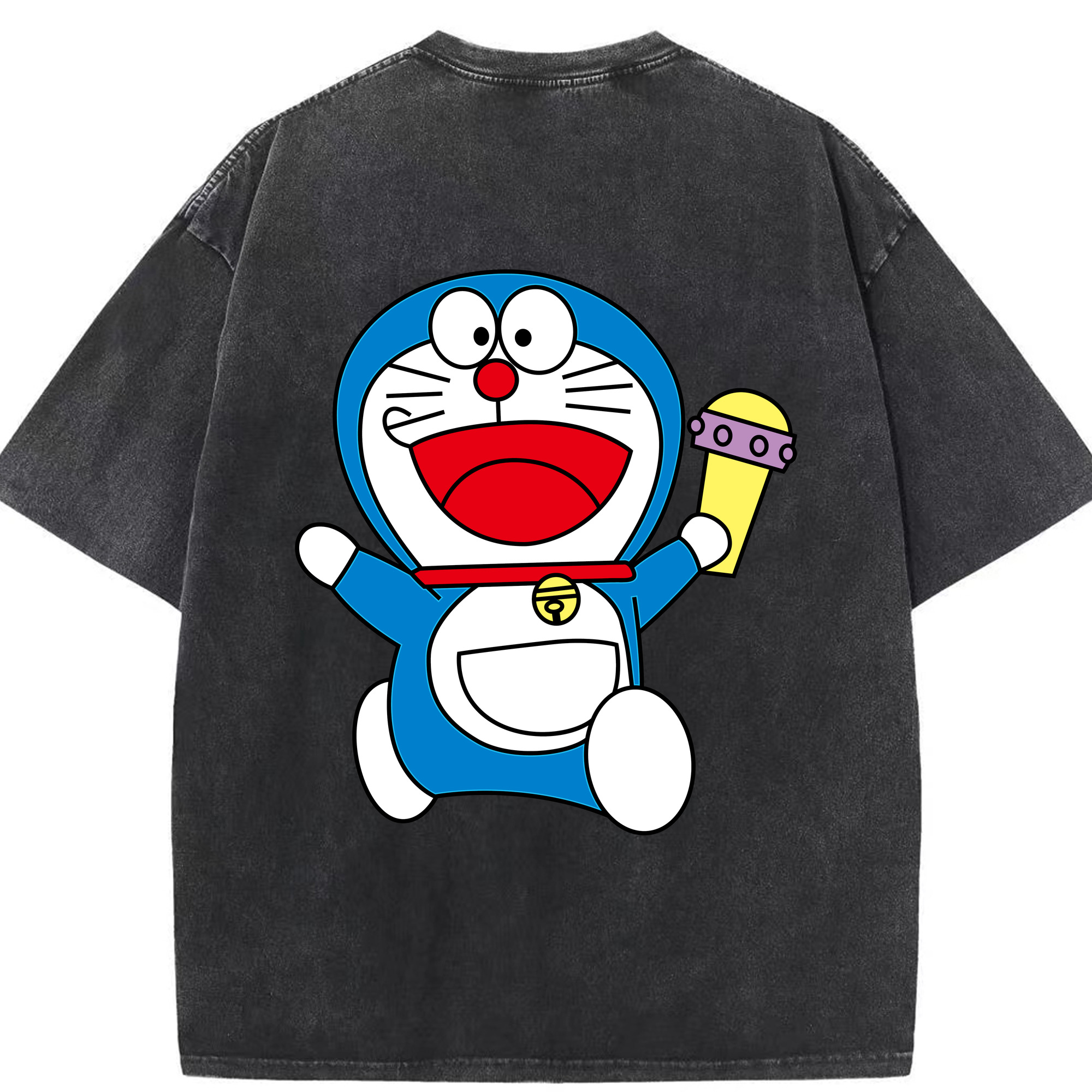 （画像用） ドラえもん Doraemon 綿100% ヴィンテージ風 半袖Tシャツ（背面プリント）