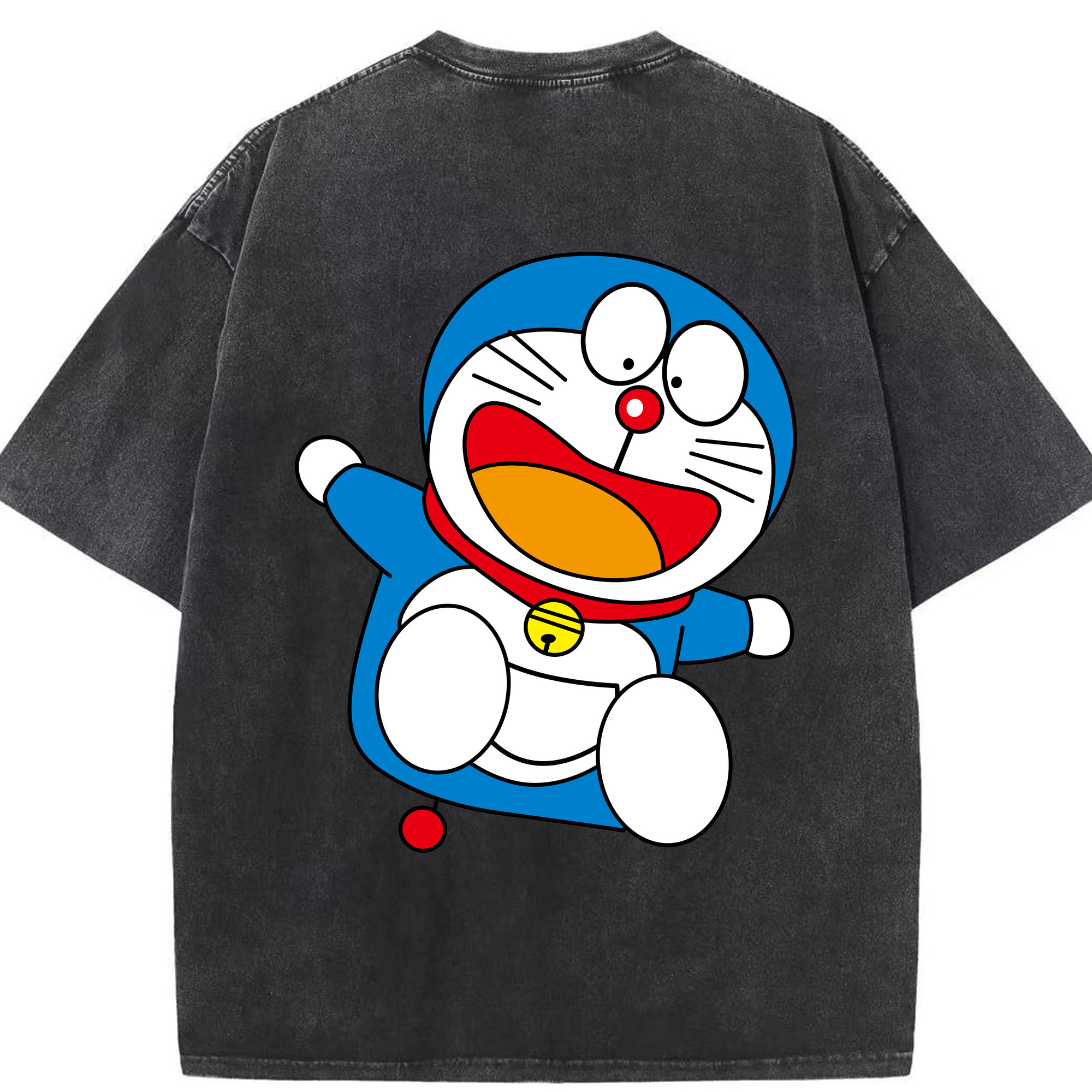 （画像用） ドラえもん Doraemon 綿100% ヴィンテージ風 半袖Tシャツ（背面プリント）