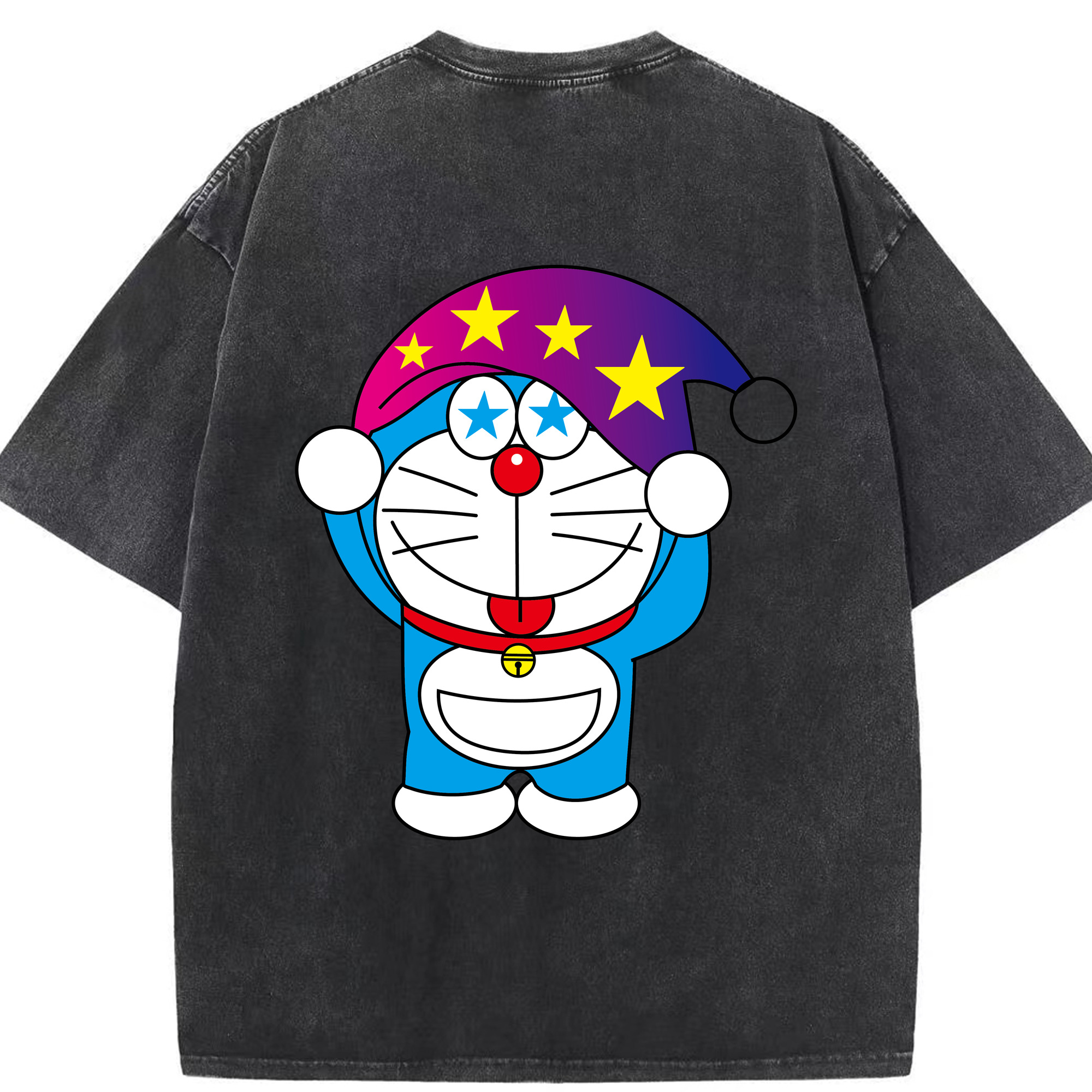 （画像用） ドラえもん Doraemon 綿100% ヴィンテージ風 半袖Tシャツ（背面プリント）
