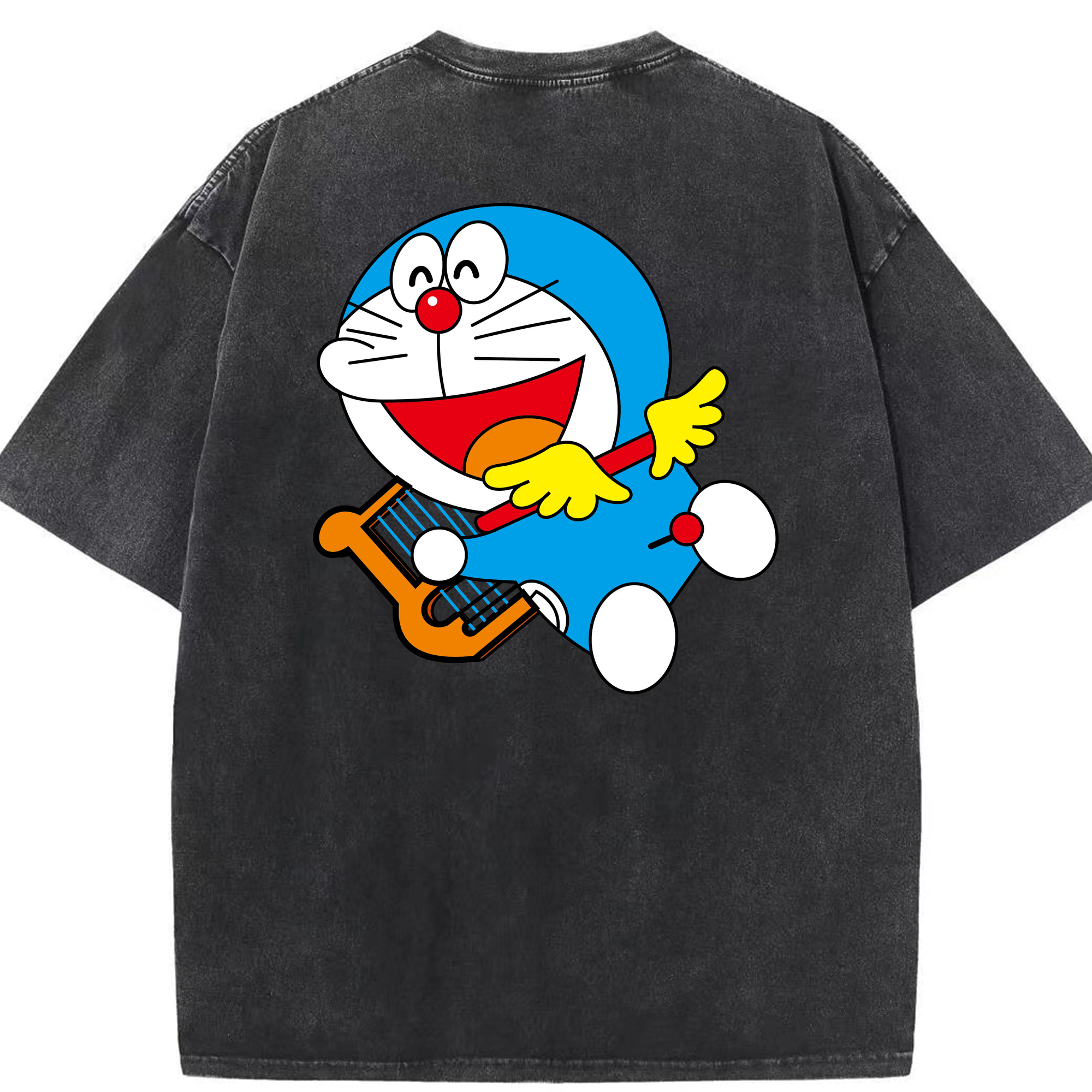 （画像用） ドラえもん Doraemon 綿100% ヴィンテージ風 半袖Tシャツ（背面プリント）