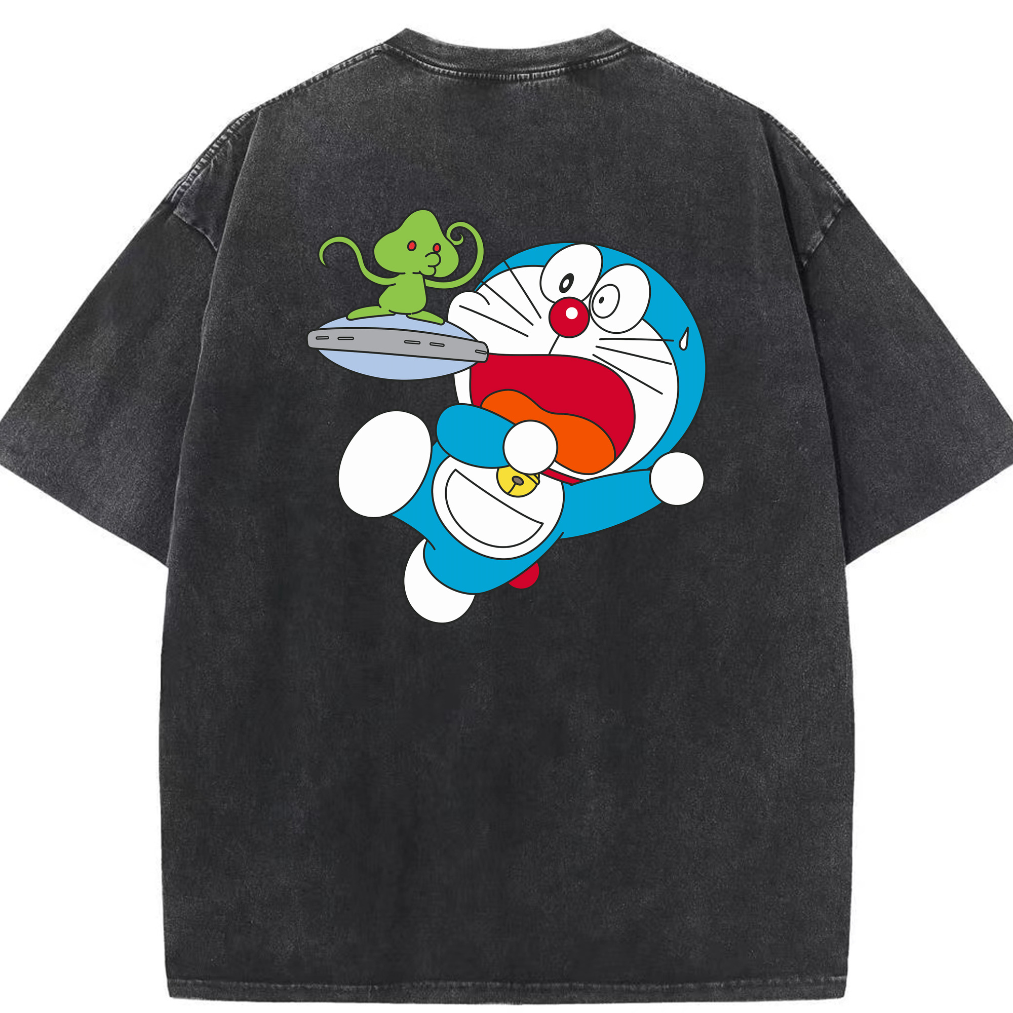 （画像用） ドラえもん Doraemon 綿100% ヴィンテージ風 半袖Tシャツ（背面プリント）