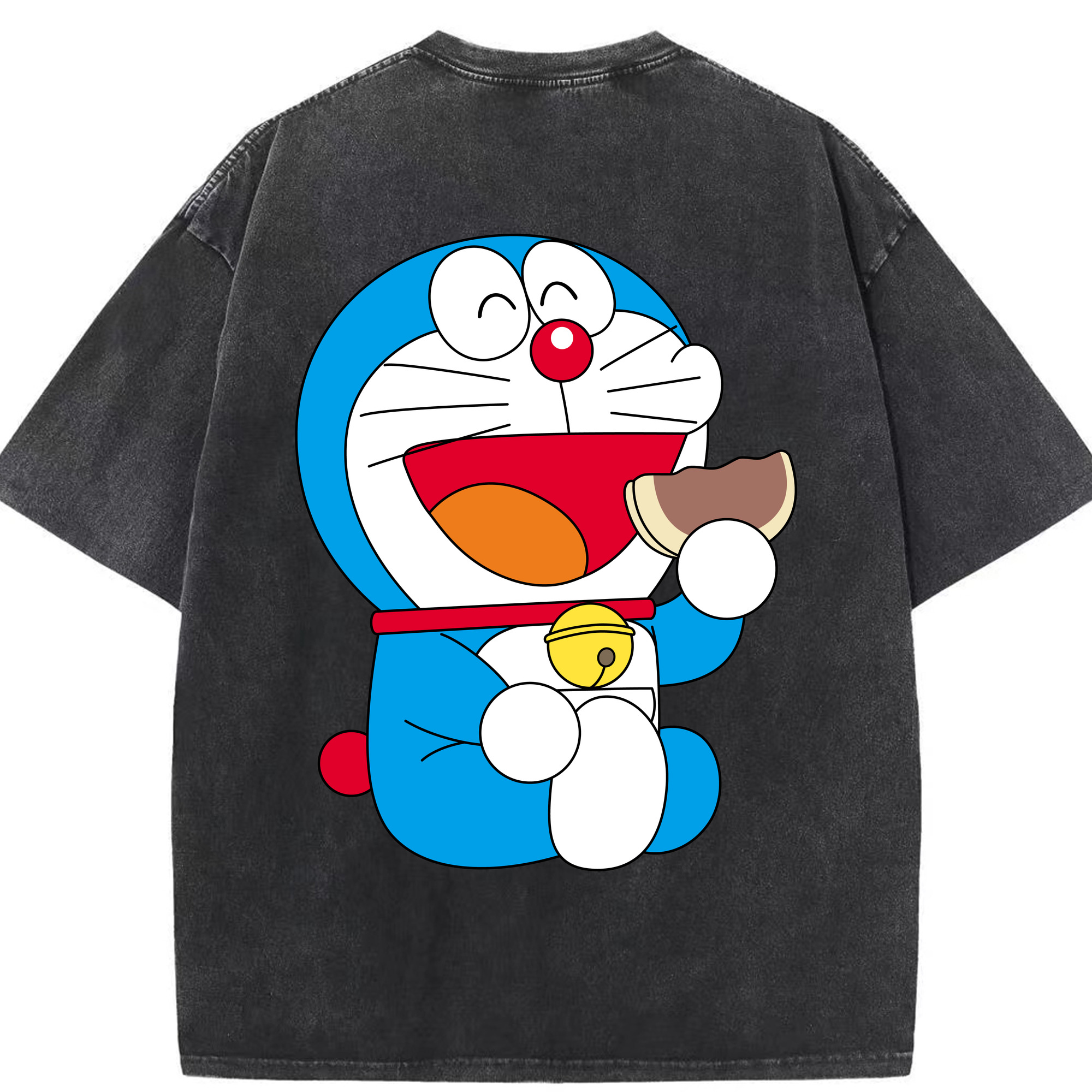 （画像用） ドラえもん Doraemon 綿100% ヴィンテージ風 半袖Tシャツ（背面プリント）