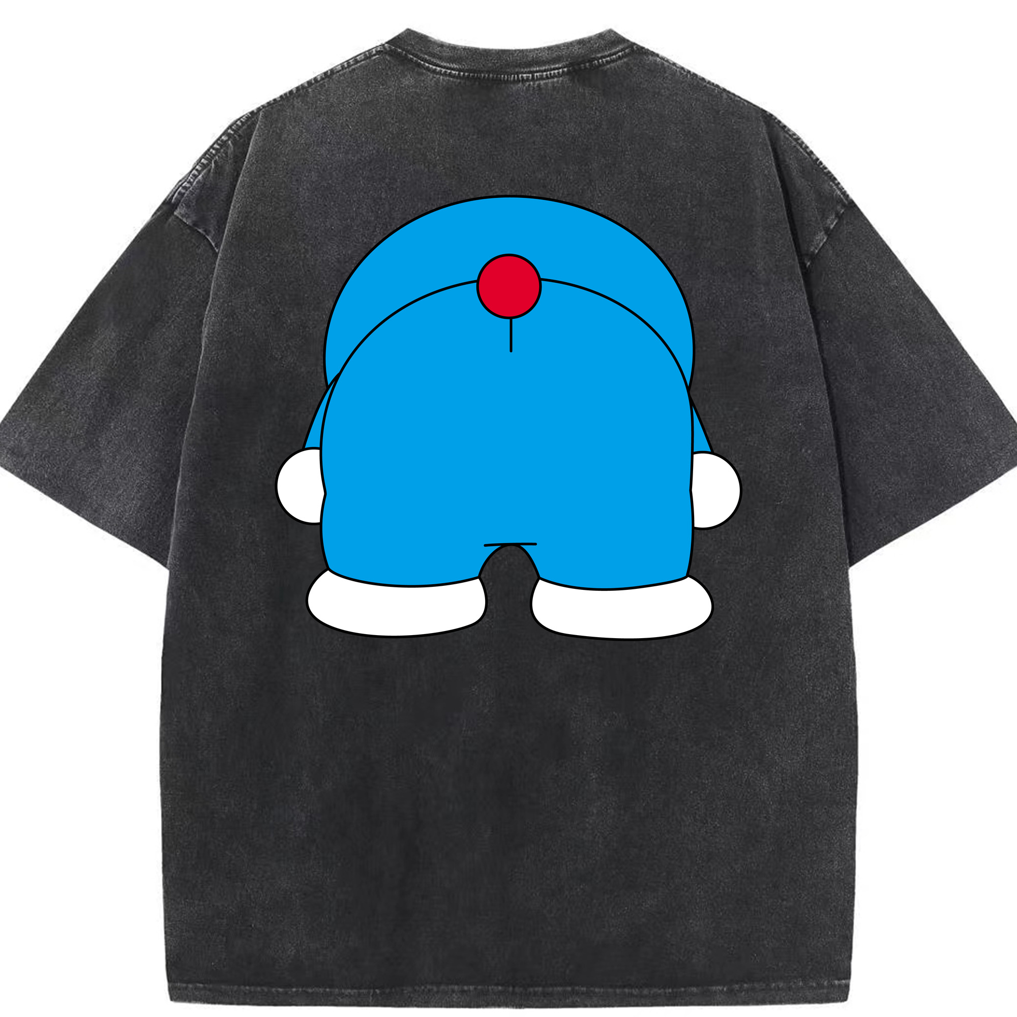 （画像用） ドラえもん Doraemon 綿100% ヴィンテージ風 半袖Tシャツ（背面プリント）