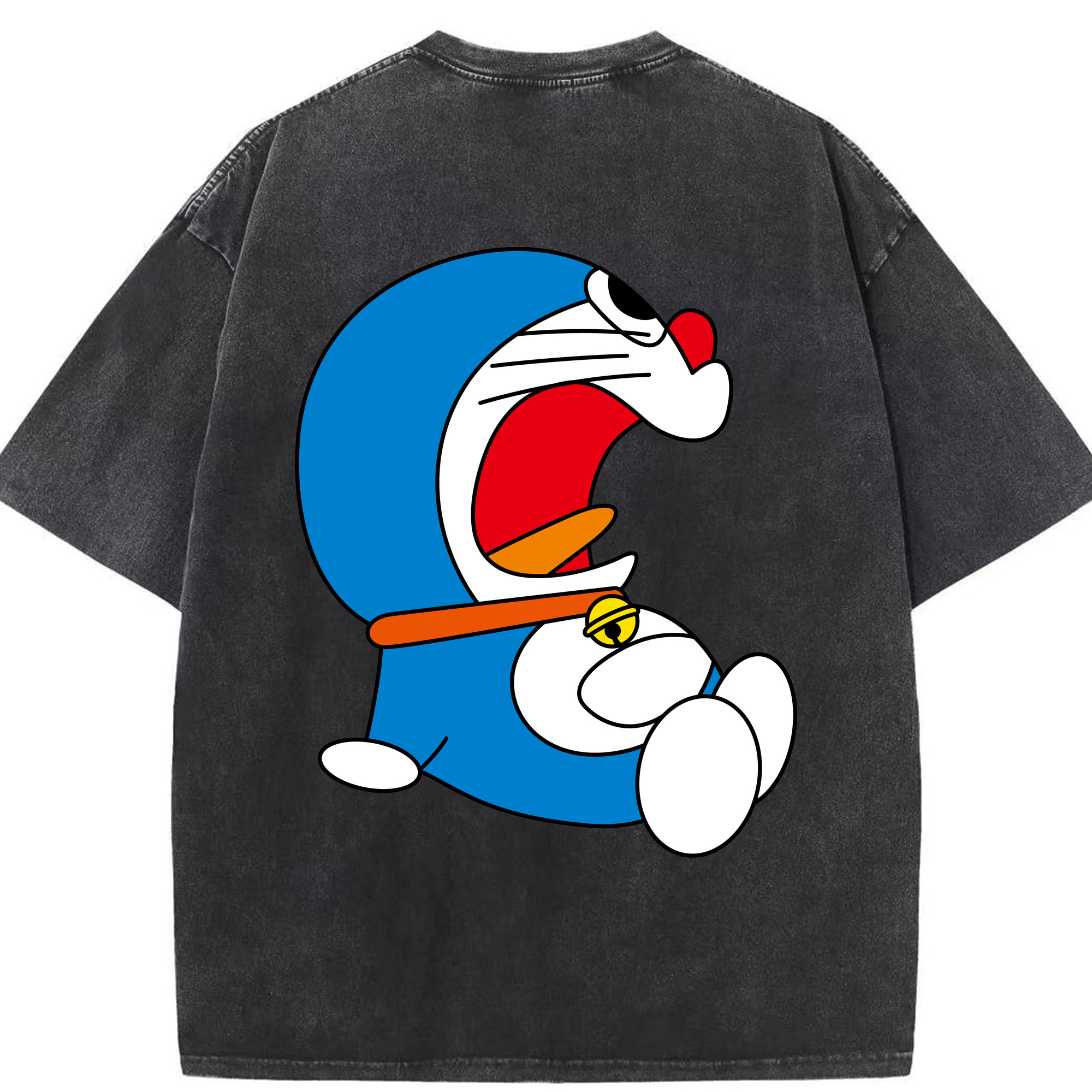 （画像用） ドラえもん Doraemon 綿100% ヴィンテージ風 半袖Tシャツ（背面プリント）