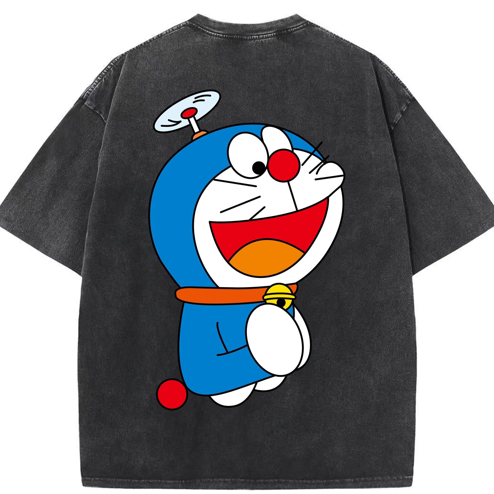 （画像用） ドラえもん Doraemon 綿100% ヴィンテージ風 半袖Tシャツ（背面プリント）