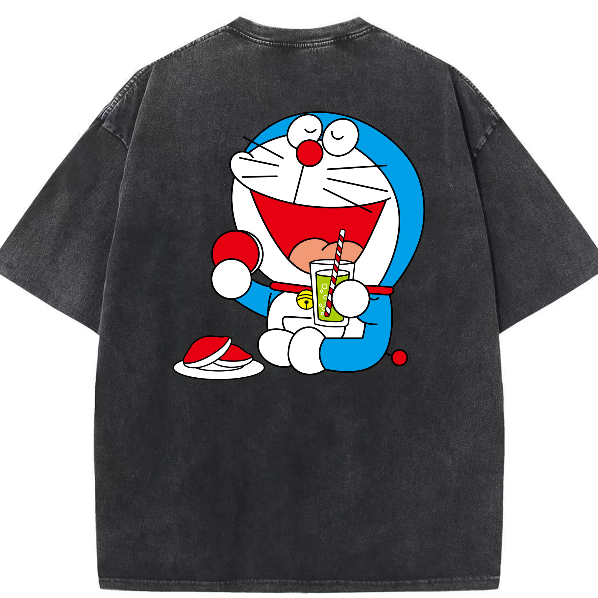 （画像用） ドラえもん Doraemon 綿100% ヴィンテージ風 半袖Tシャツ（背面プリント）