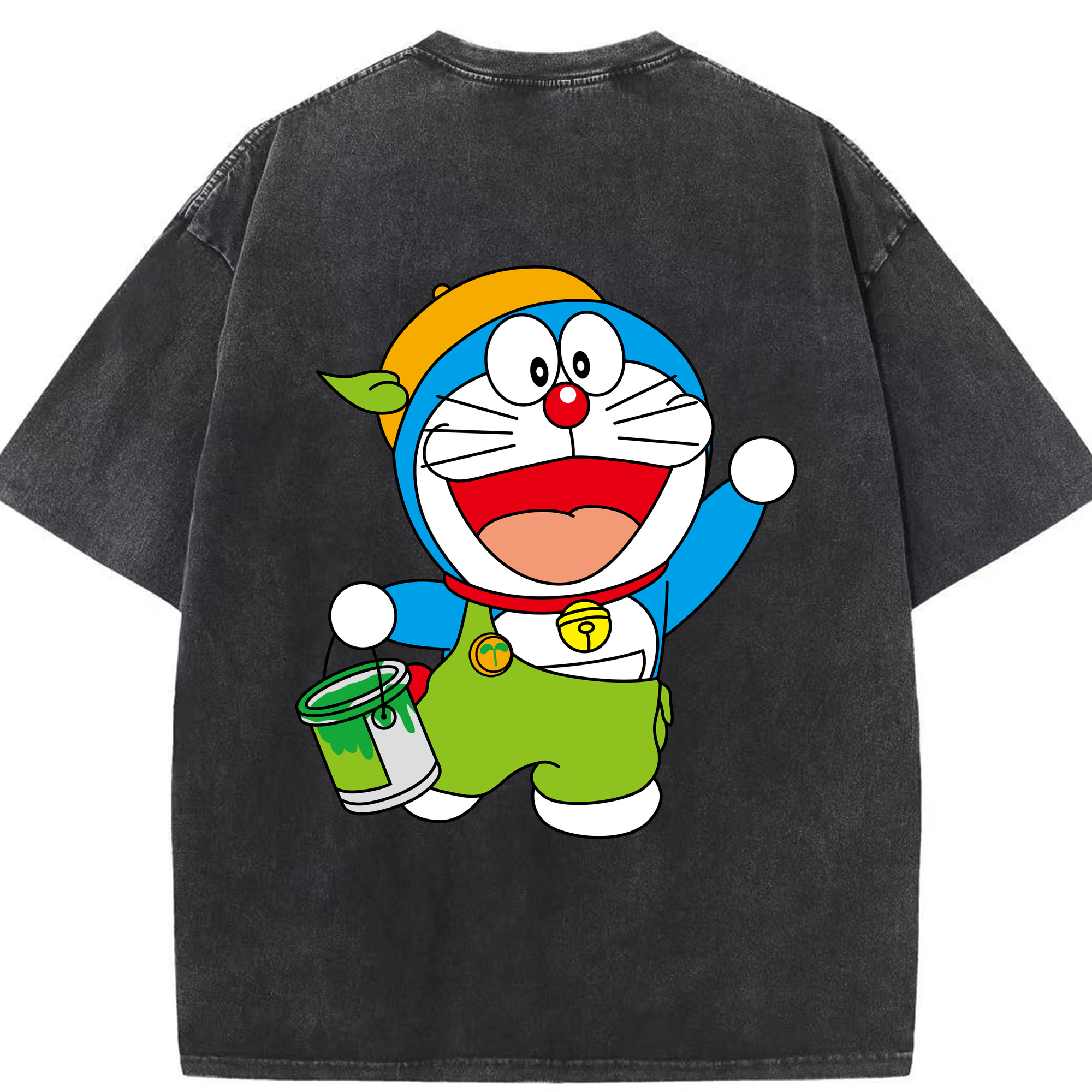（画像用） ドラえもん Doraemon 綿100% ヴィンテージ風 半袖Tシャツ（背面プリント）