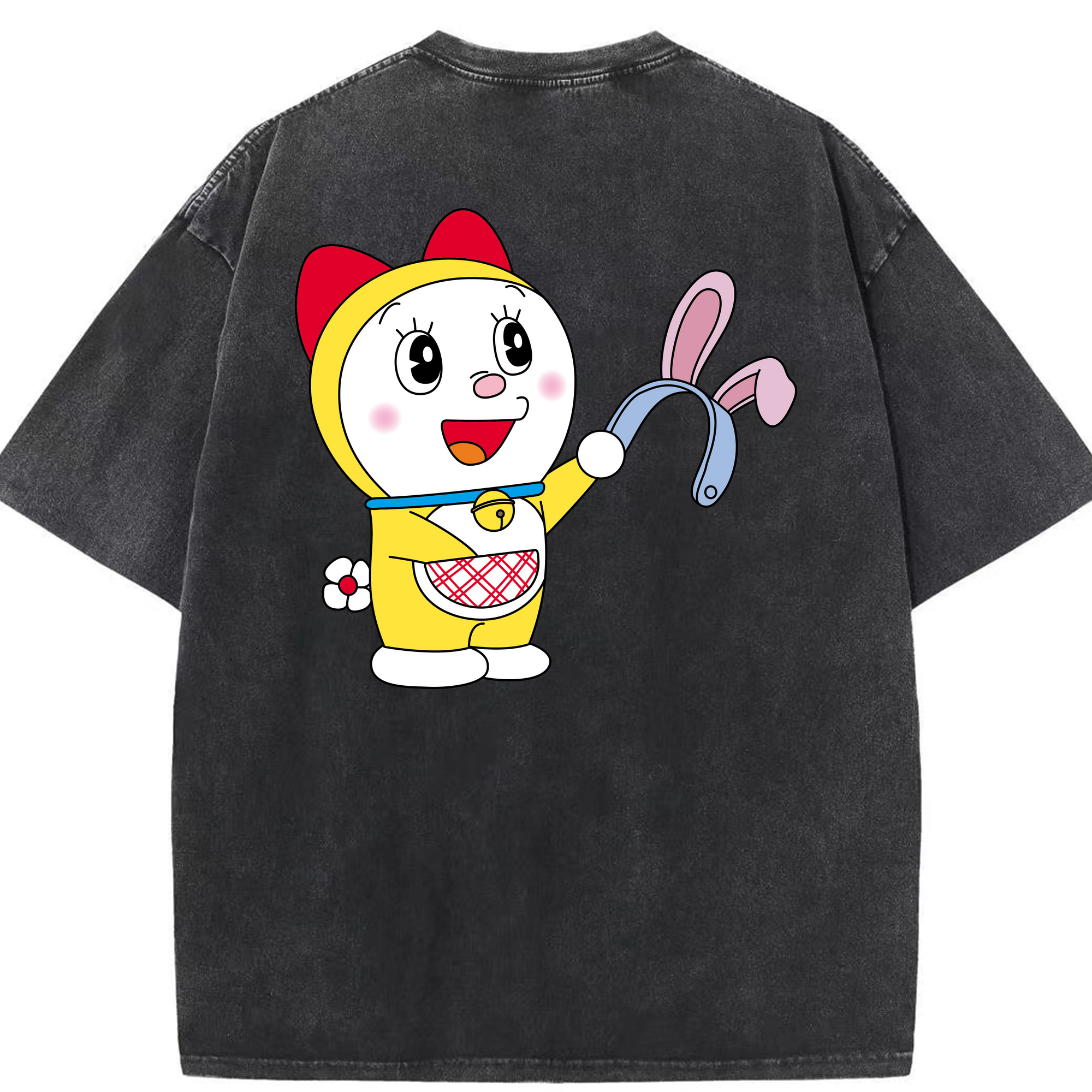 （画像用） ドラえもん ドラミ Doraemon Dorami 綿100% ヴィンテージ風 半袖Tシャツ（背面プリント）