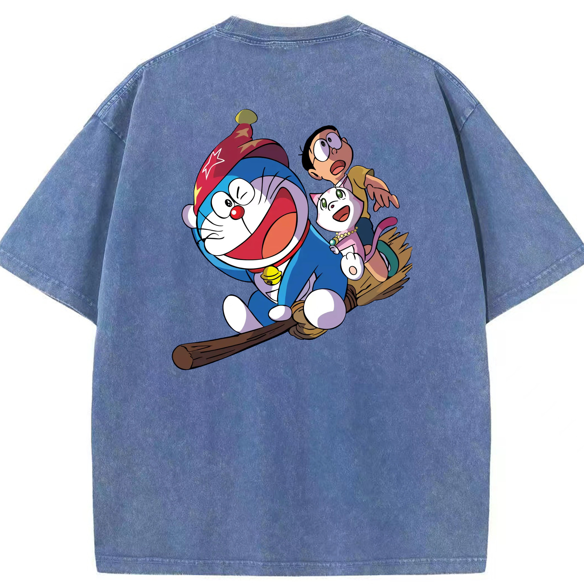 （画像用） ドラえもん Doraemon 綿100% ヴィンテージ風 半袖Tシャツ（背面プリント）