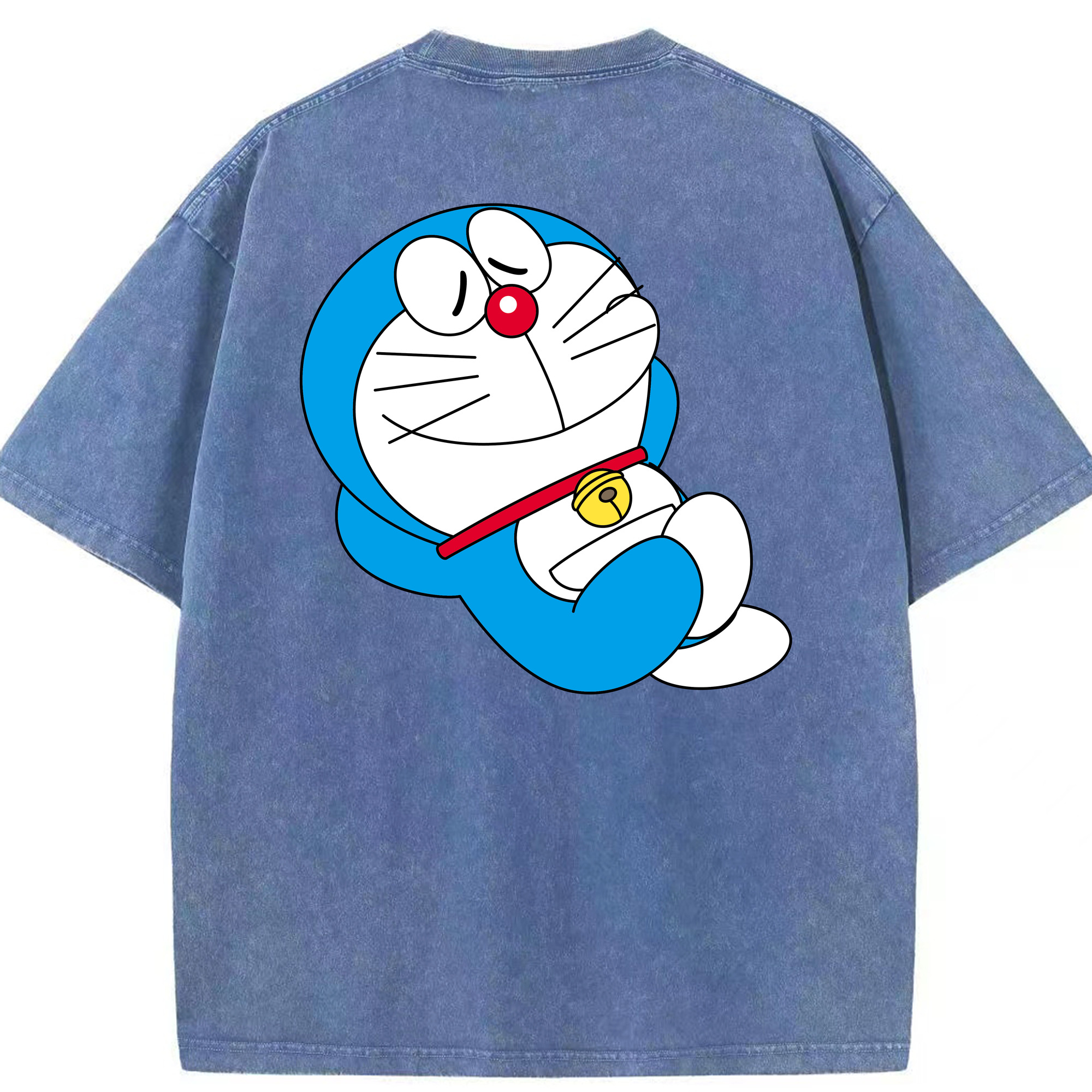 （画像用） ドラえもん Doraemon 綿100% ヴィンテージ風 半袖Tシャツ（背面プリント）