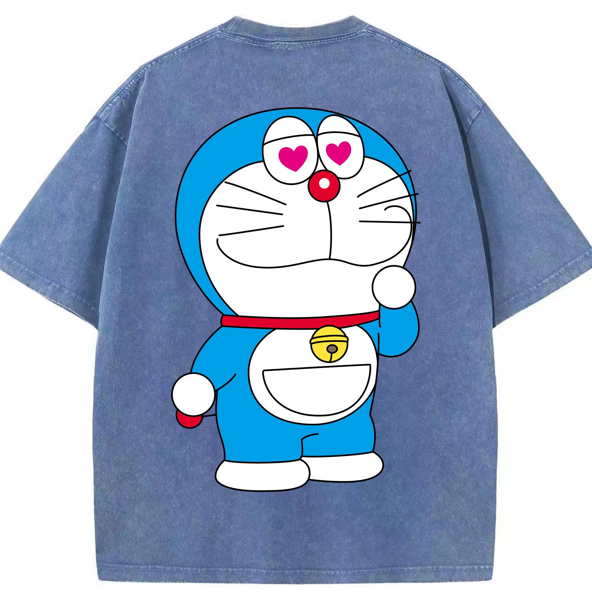 （画像用） ドラえもん Doraemon 綿100% ヴィンテージ風 半袖Tシャツ（背面プリント）