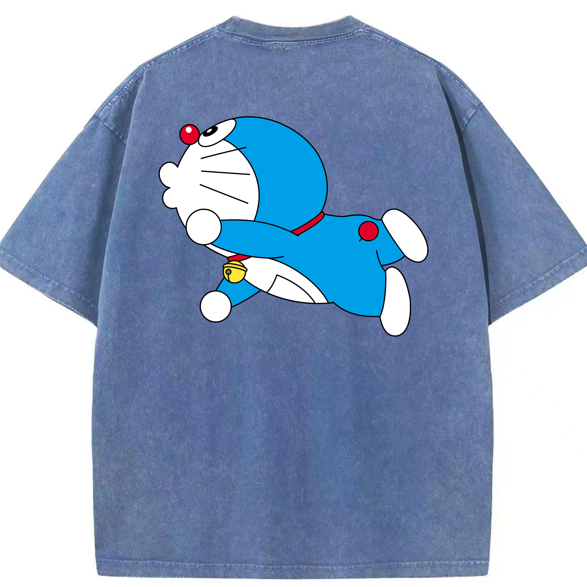 （画像用） ドラえもん Doraemon 綿100% ヴィンテージ風 半袖Tシャツ（背面プリント）