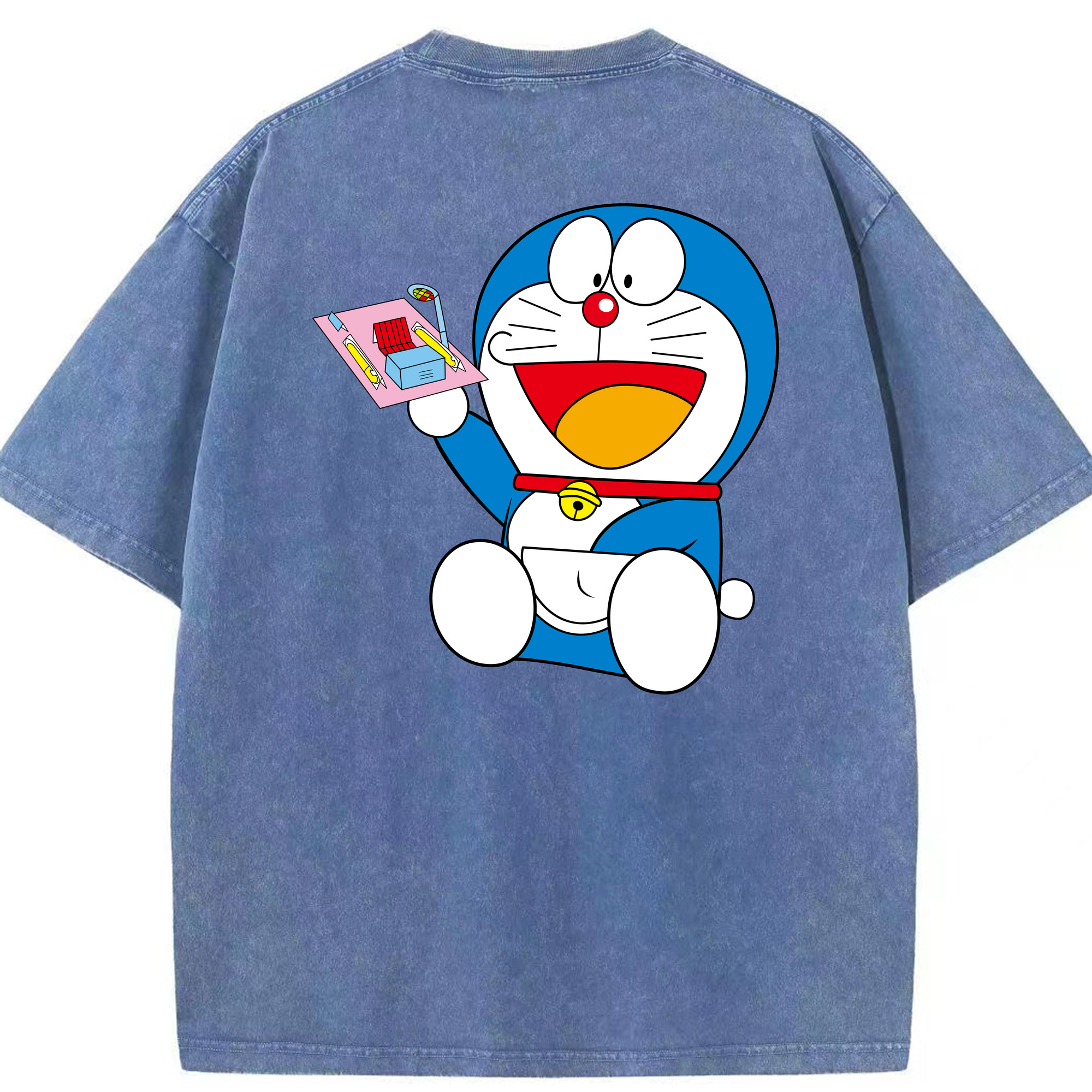 （画像用） ドラえもん Doraemon 綿100% ヴィンテージ風 半袖Tシャツ（背面プリント）