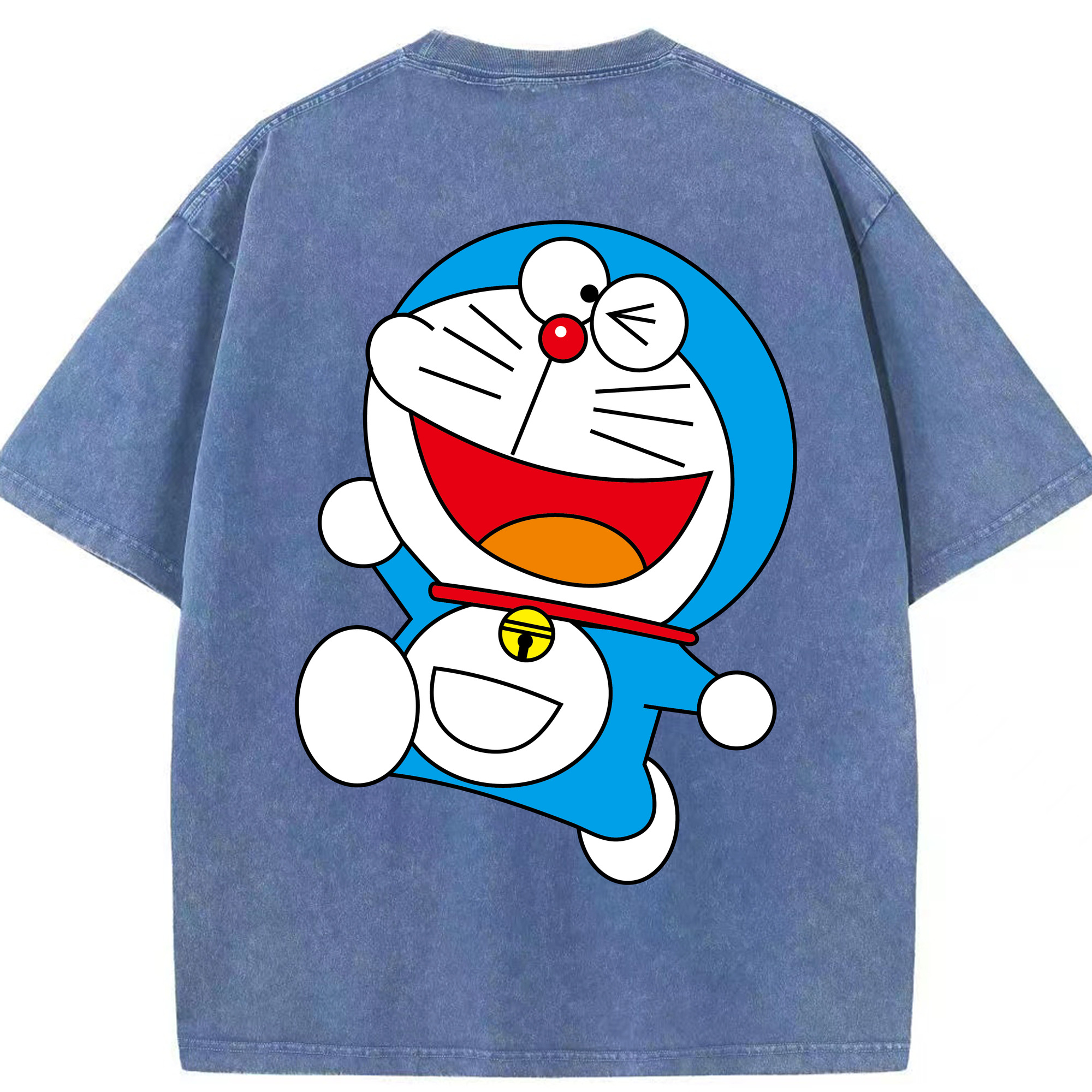 （画像用） ドラえもん Doraemon 綿100% ヴィンテージ風 半袖Tシャツ（背面プリント）