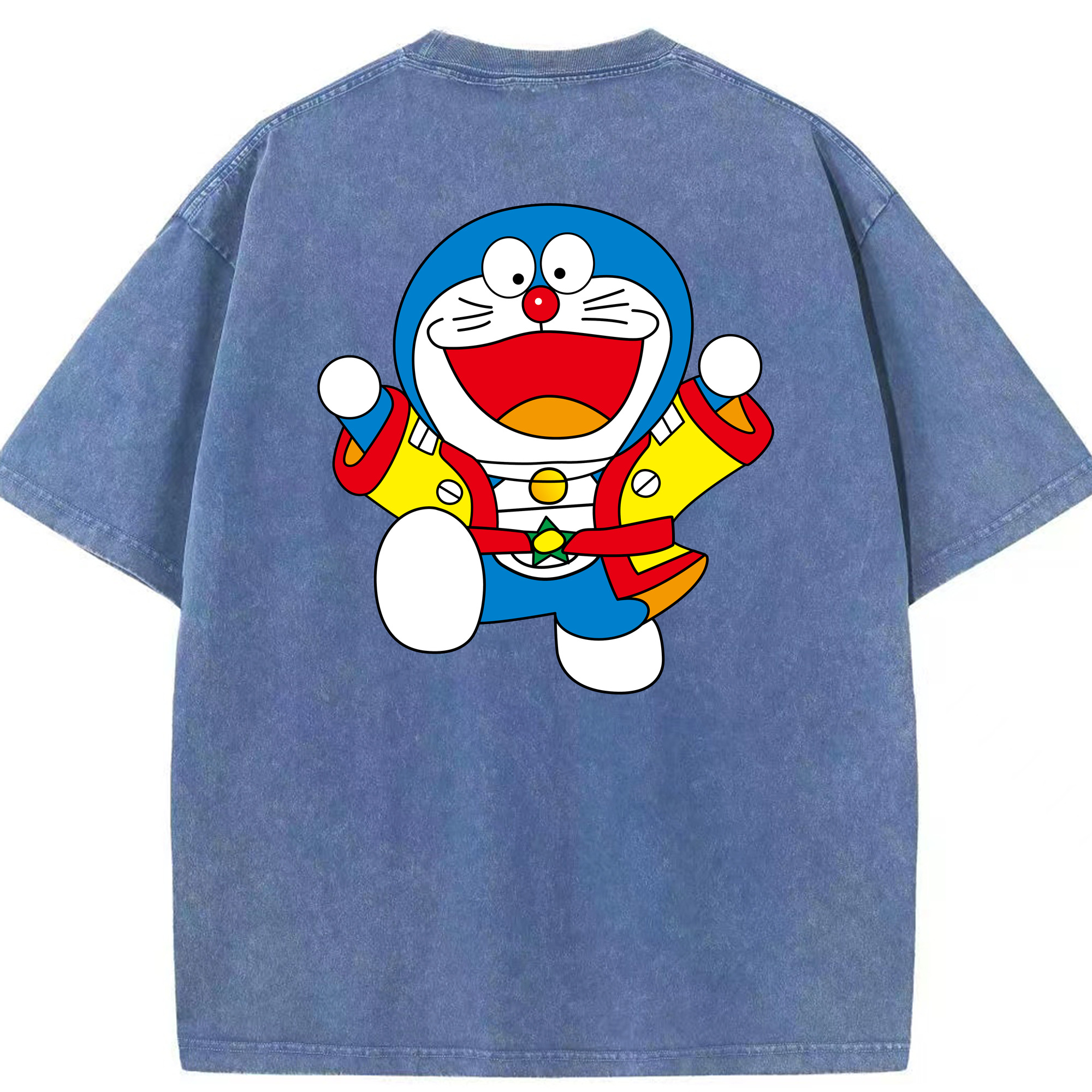 （画像用） ドラえもん Doraemon 綿100% ヴィンテージ風 半袖Tシャツ（背面プリント）