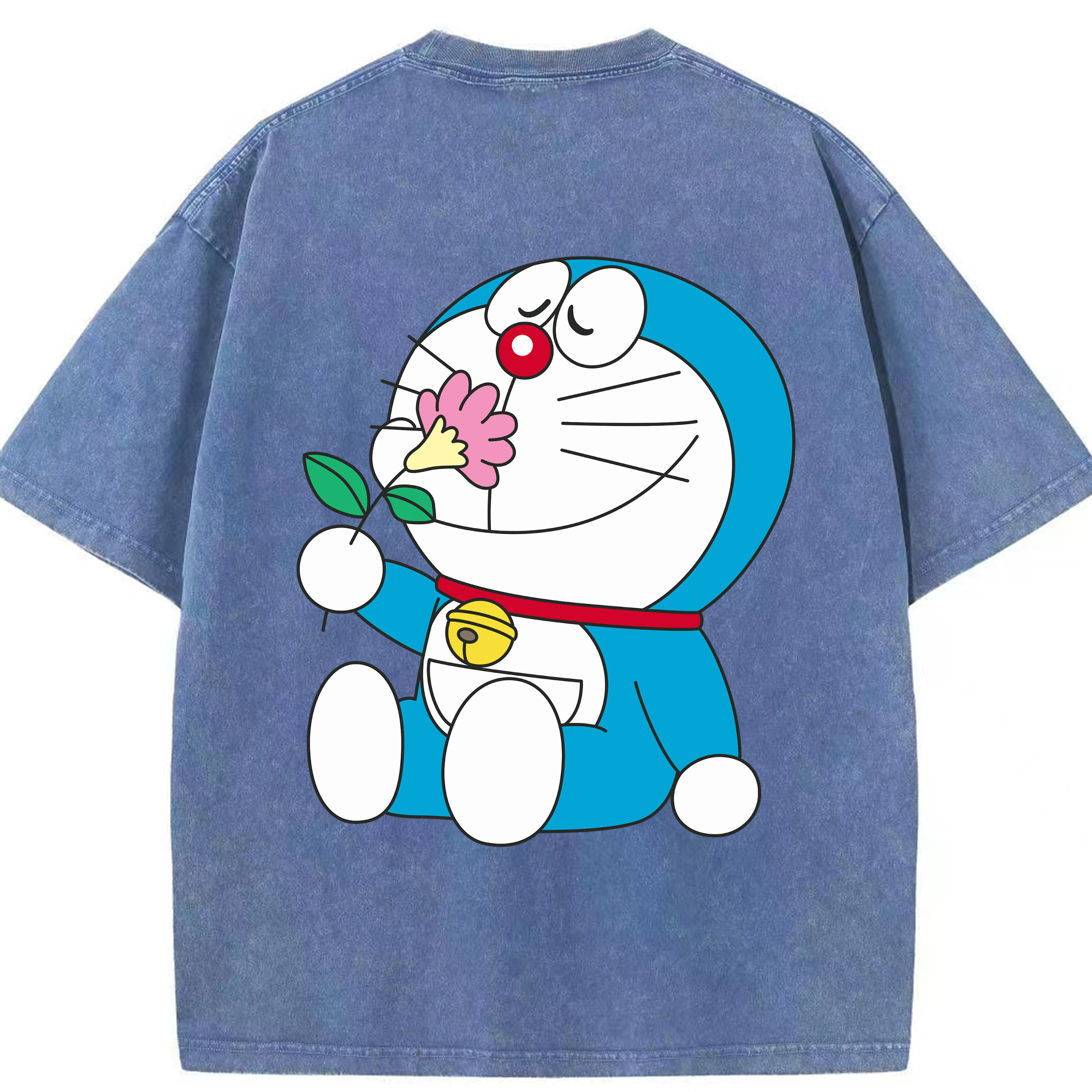 （画像用） ドラえもん Doraemon 綿100% ヴィンテージ風 半袖Tシャツ（背面プリント）