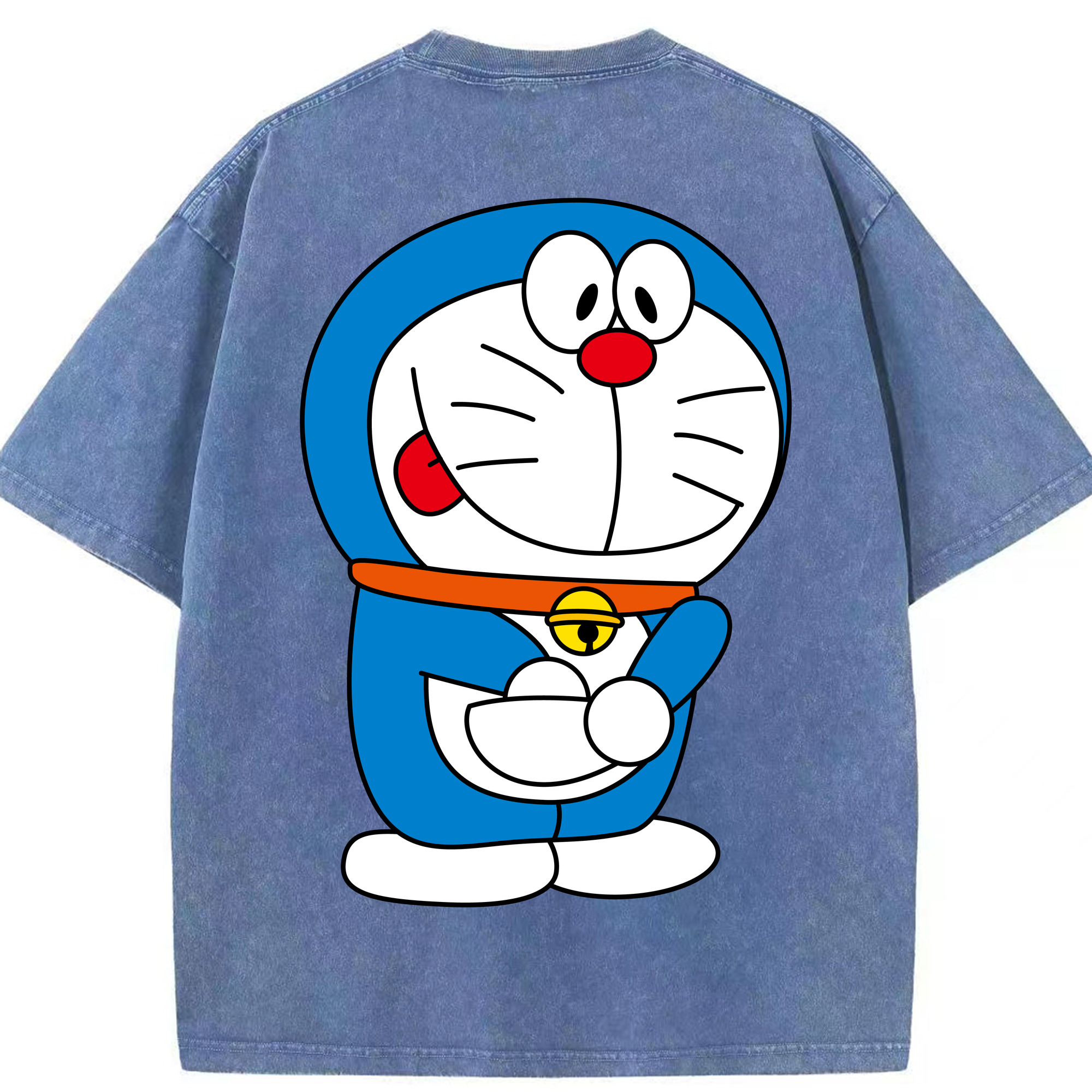 （画像用） ドラえもん Doraemon 綿100% ヴィンテージ風 半袖Tシャツ（背面プリント）