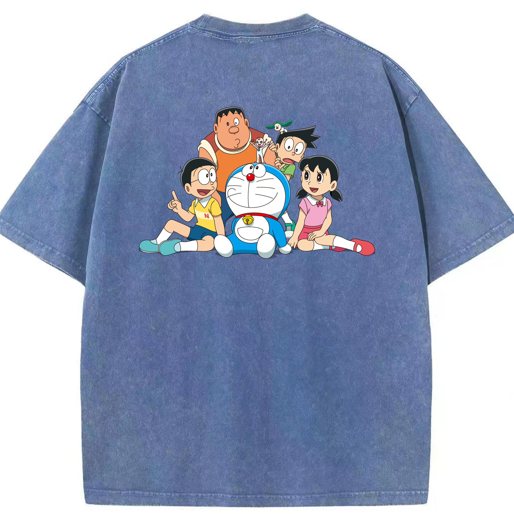 （画像用） ドラえもん Doraemon 綿100% ヴィンテージ風 半袖Tシャツ（背面プリント）