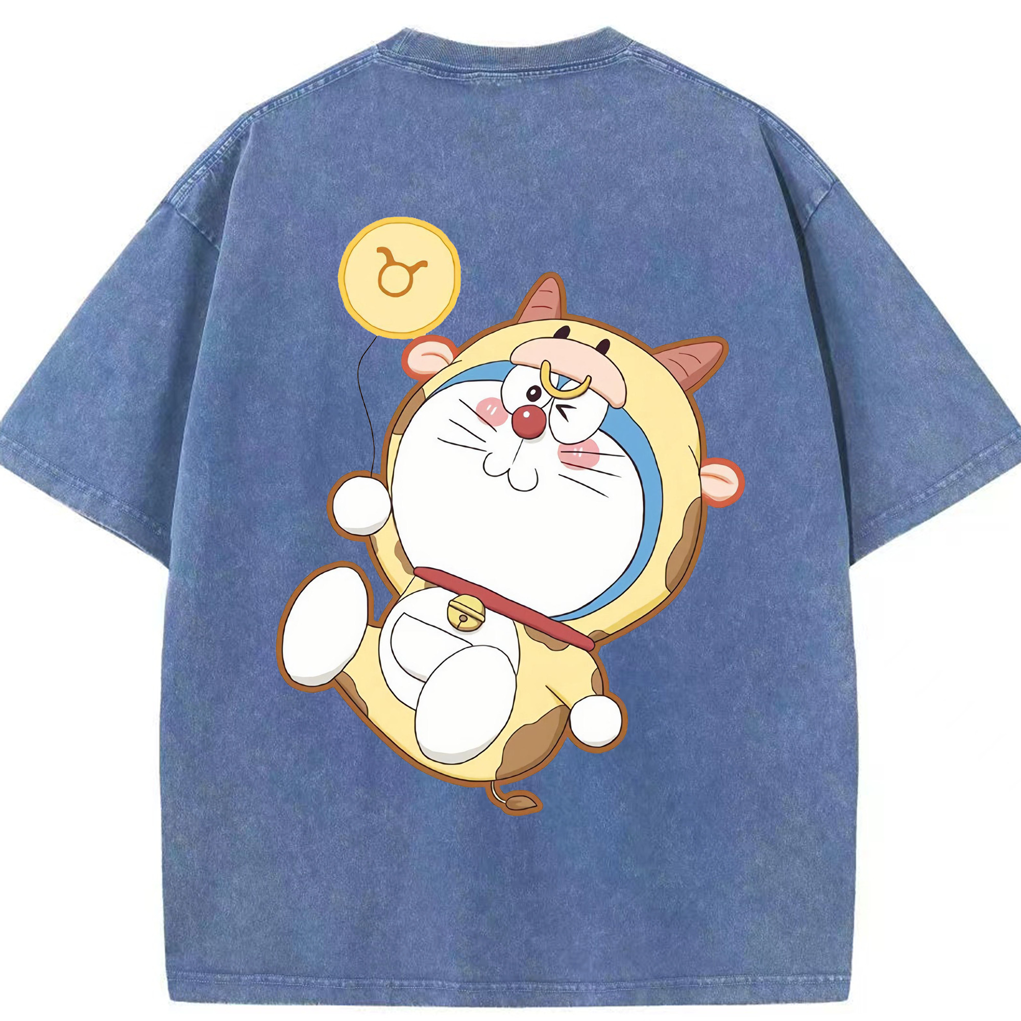 （画像用） ドラえもん Doraemon 綿100% ヴィンテージ風 半袖Tシャツ（背面プリント）