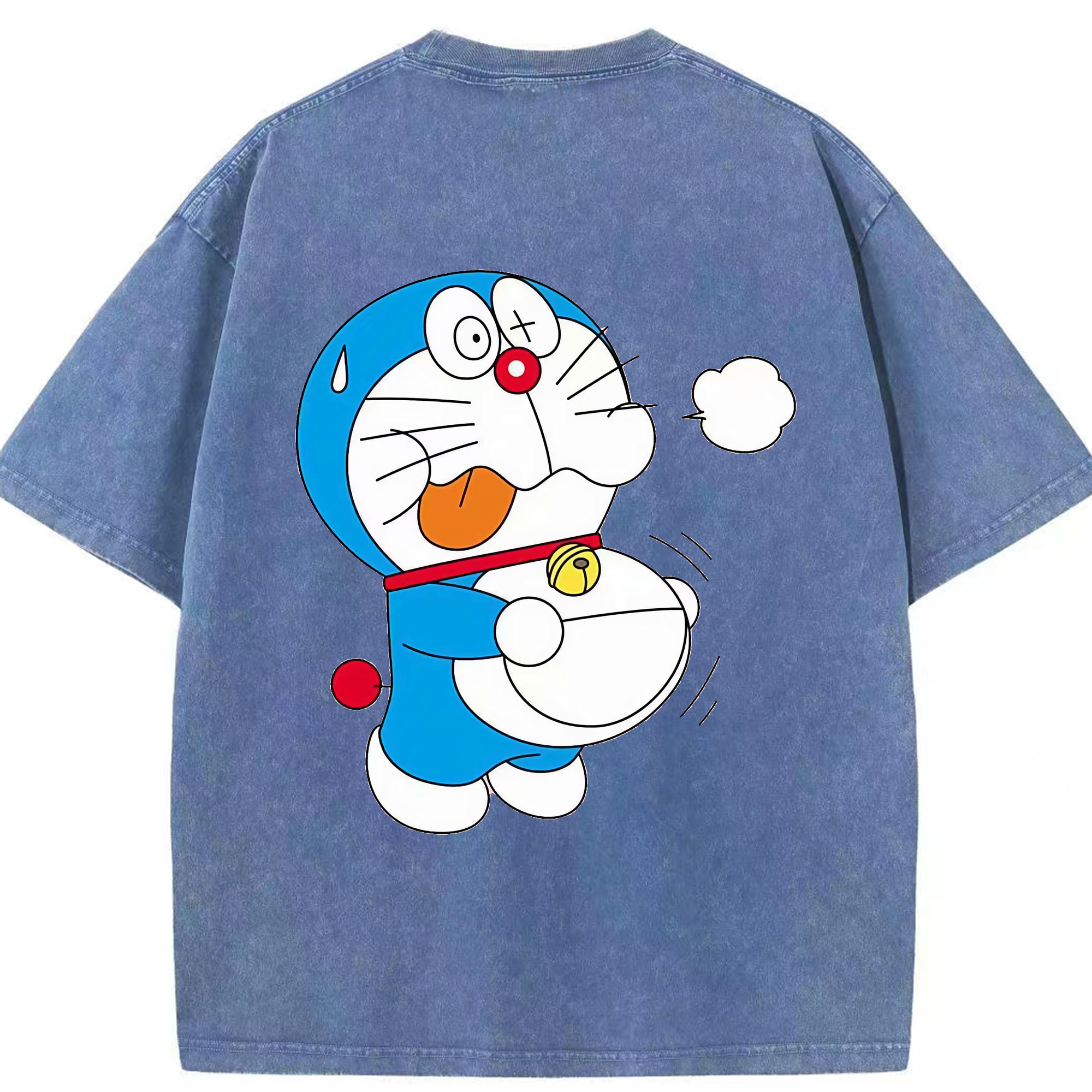 （画像用） ドラえもん Doraemon 綿100% ヴィンテージ風 半袖Tシャツ（背面プリント）