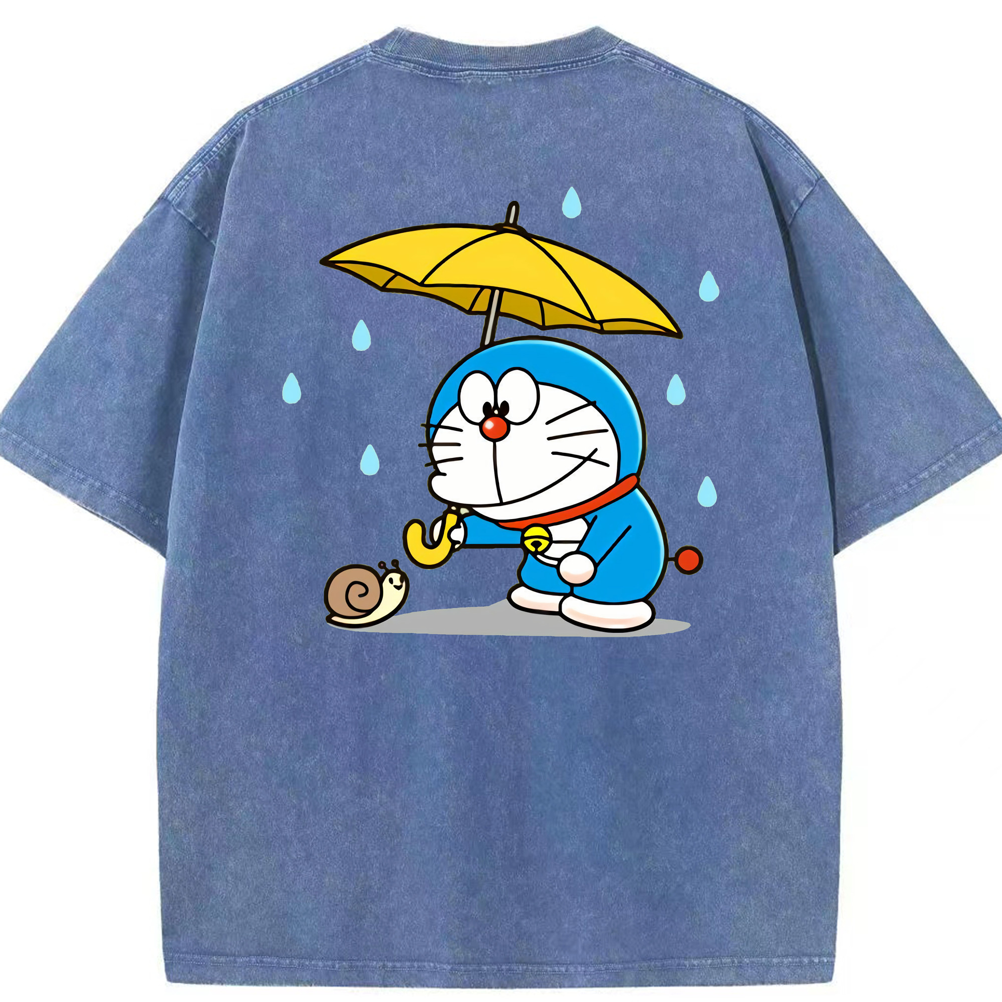 （画像用） ドラえもん Doraemon 綿100% ヴィンテージ風 半袖Tシャツ（背面プリント）