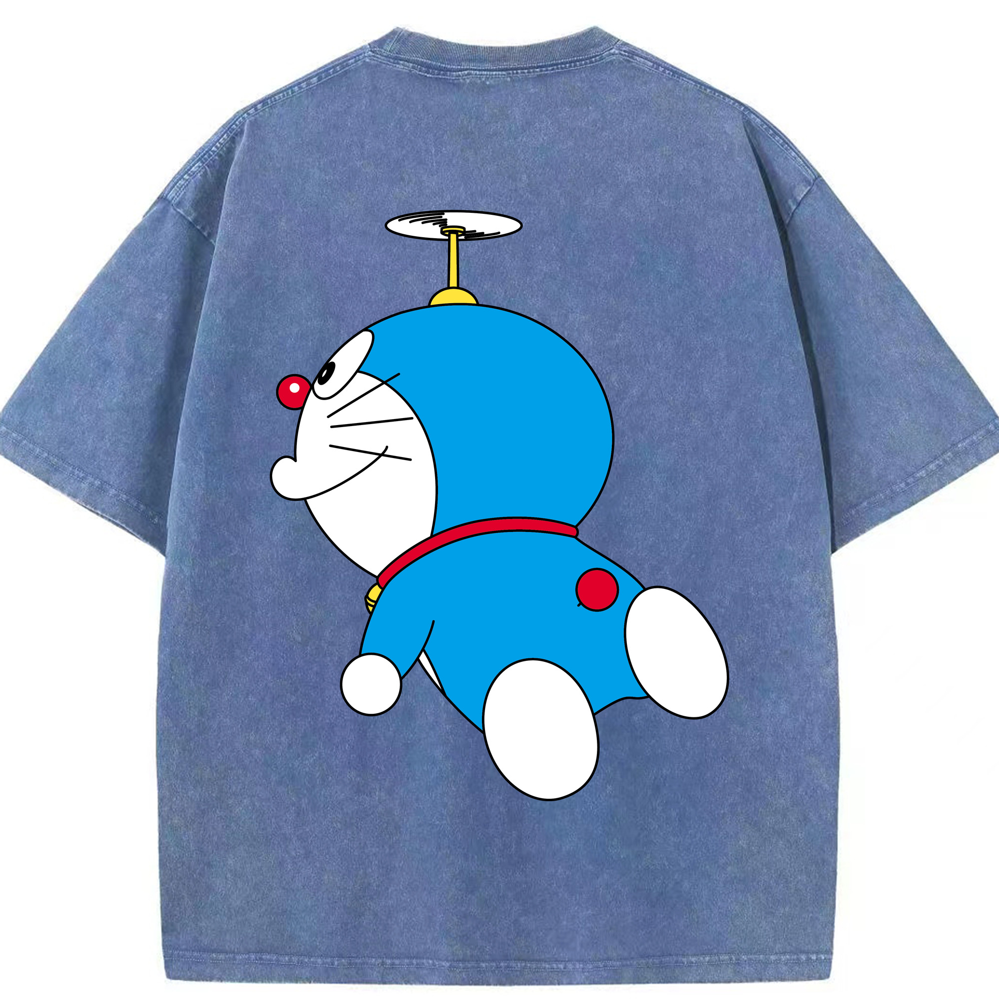 （画像用） ドラえもん Doraemon 綿100% ヴィンテージ風 半袖Tシャツ（背面プリント）