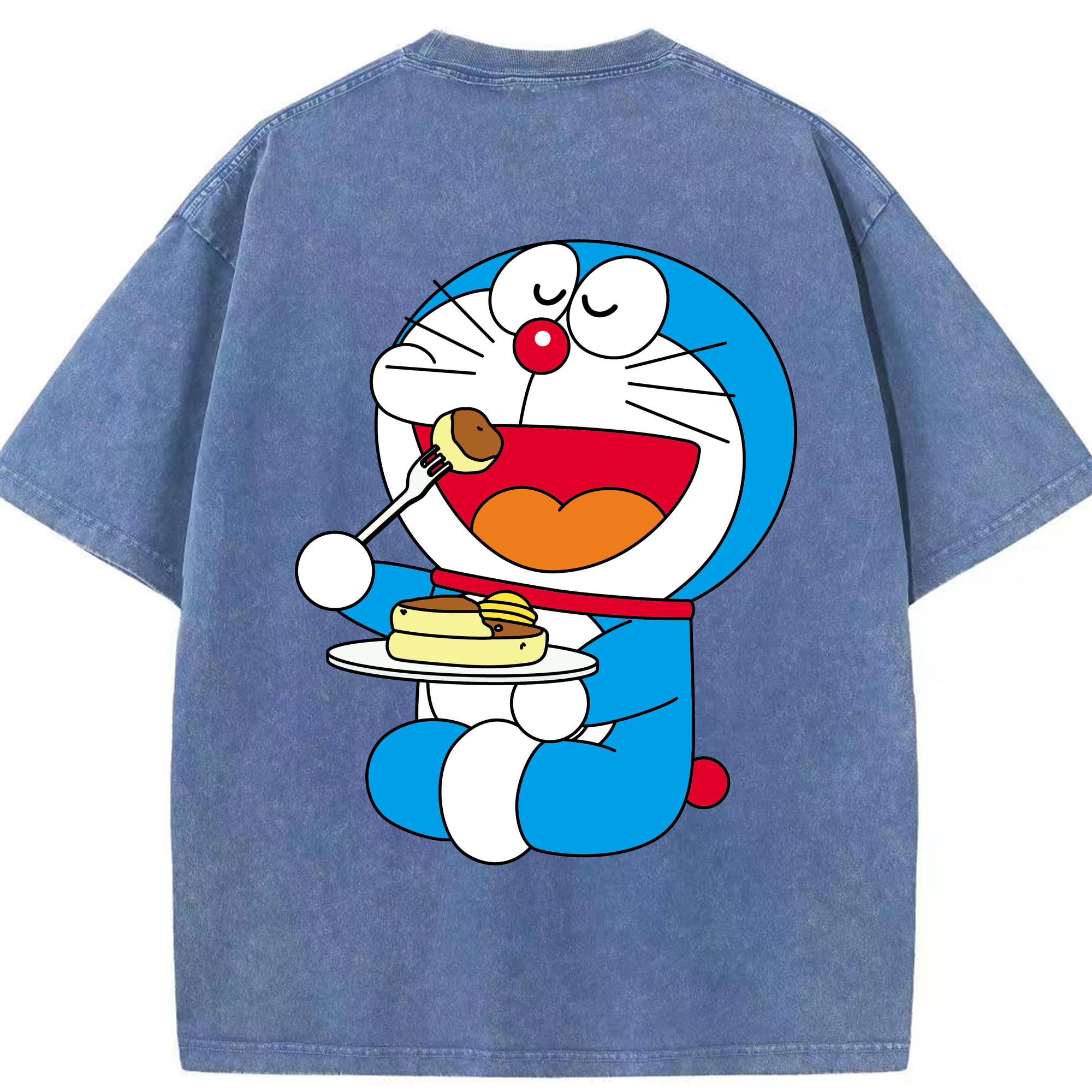 （画像用） ドラえもん Doraemon 綿100% ヴィンテージ風 半袖Tシャツ（背面プリント）