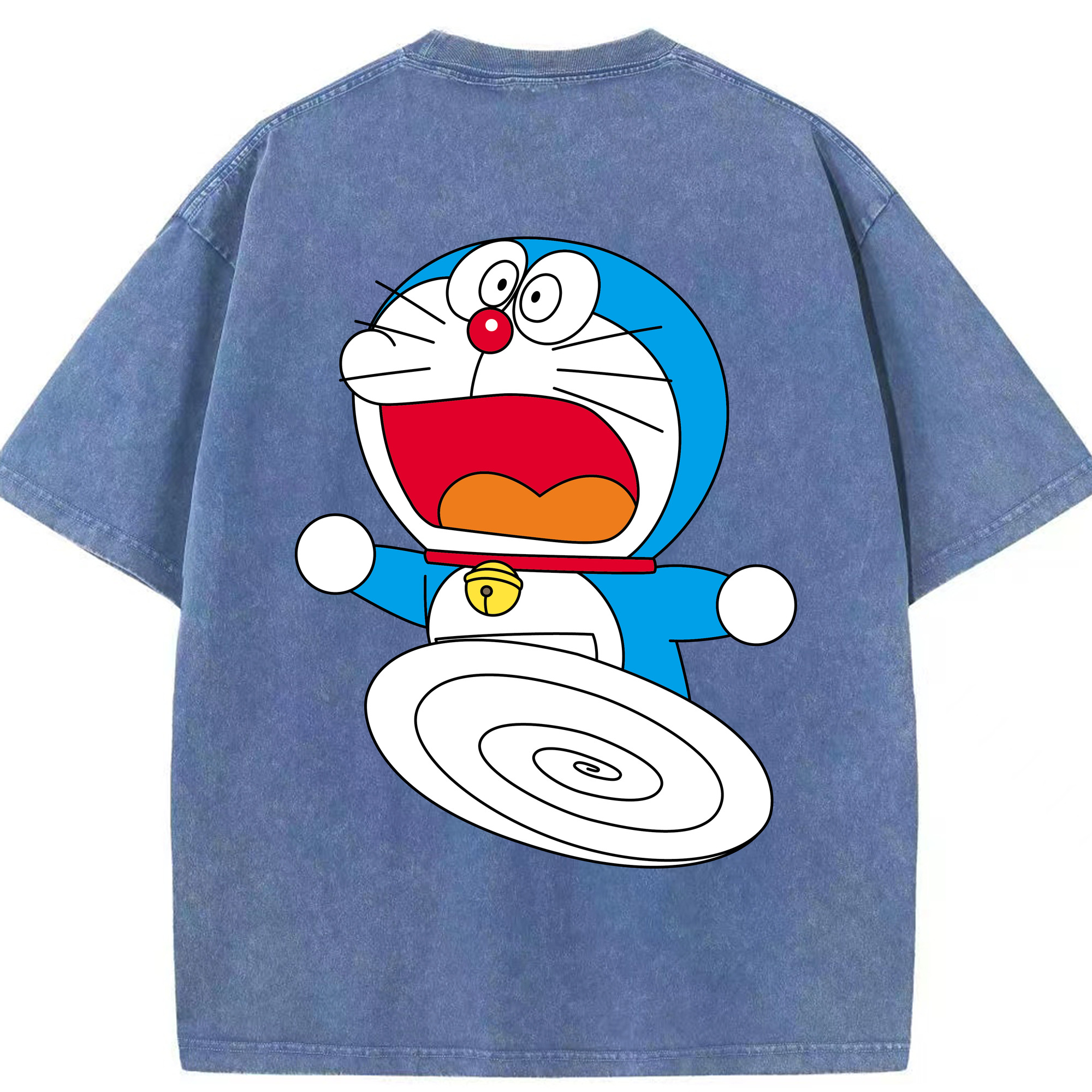 （画像用） ドラえもん Doraemon 綿100% ヴィンテージ風 半袖Tシャツ（背面プリント）